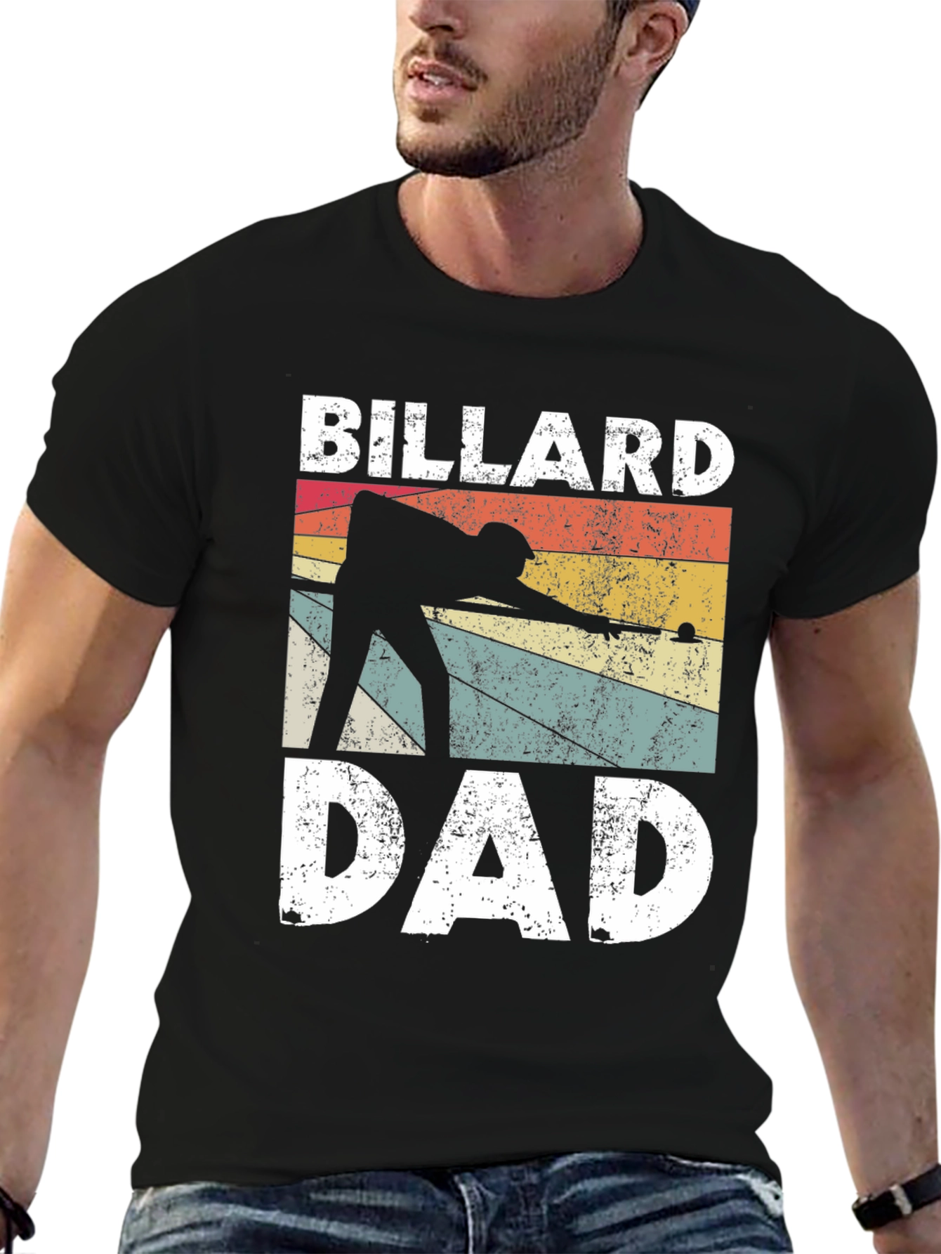 Billiard Dad T-Shirt - Retro Pool Player Design