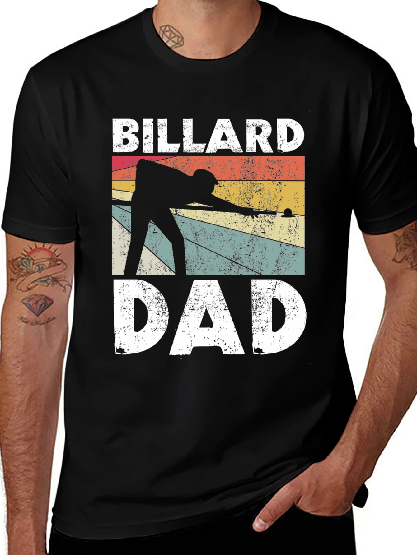 Billiard Dad T-Shirt - Retro Pool Player Design