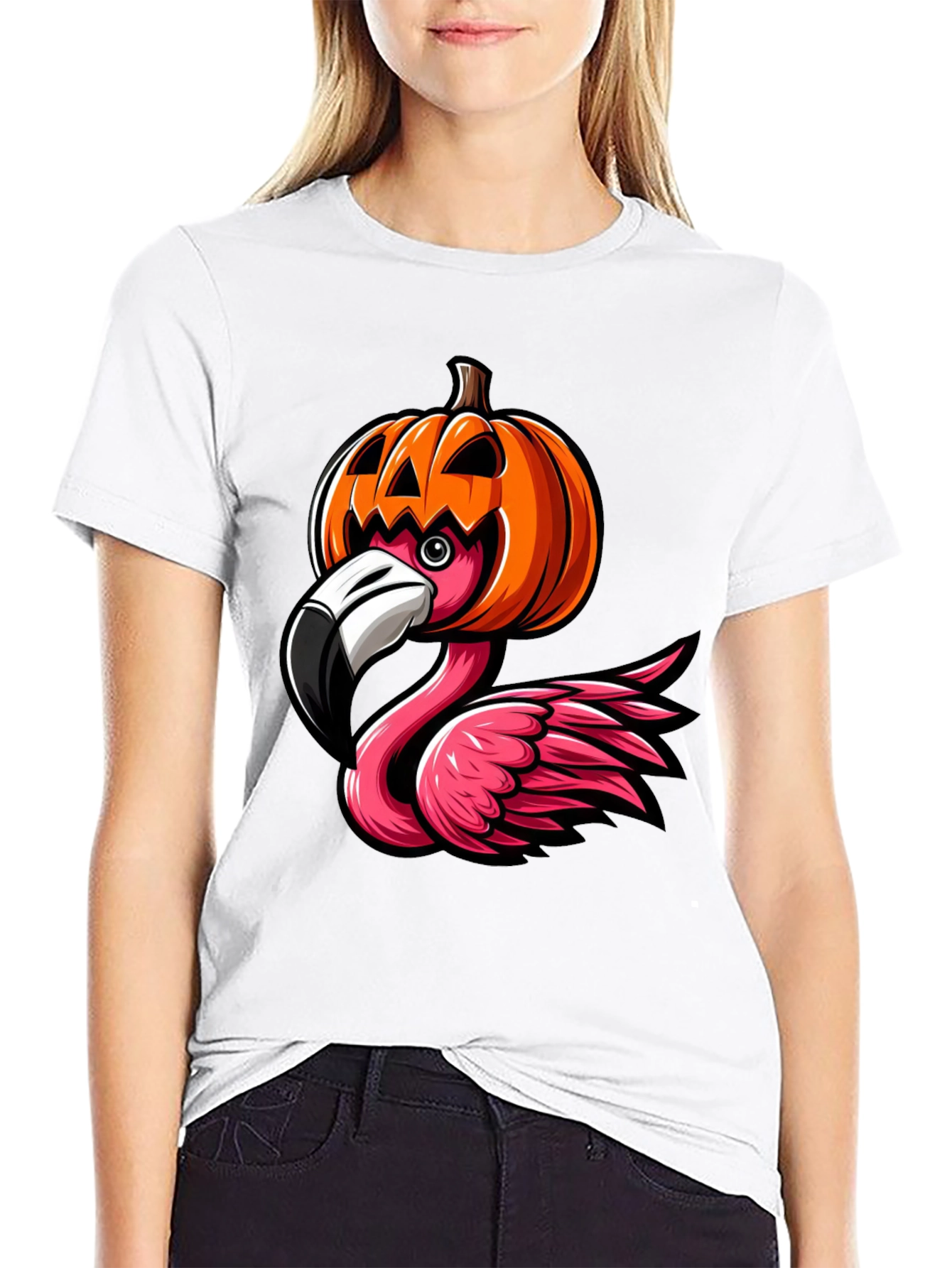 Halloween Flamingo T-Shirt - Pumpkin Costume Tee