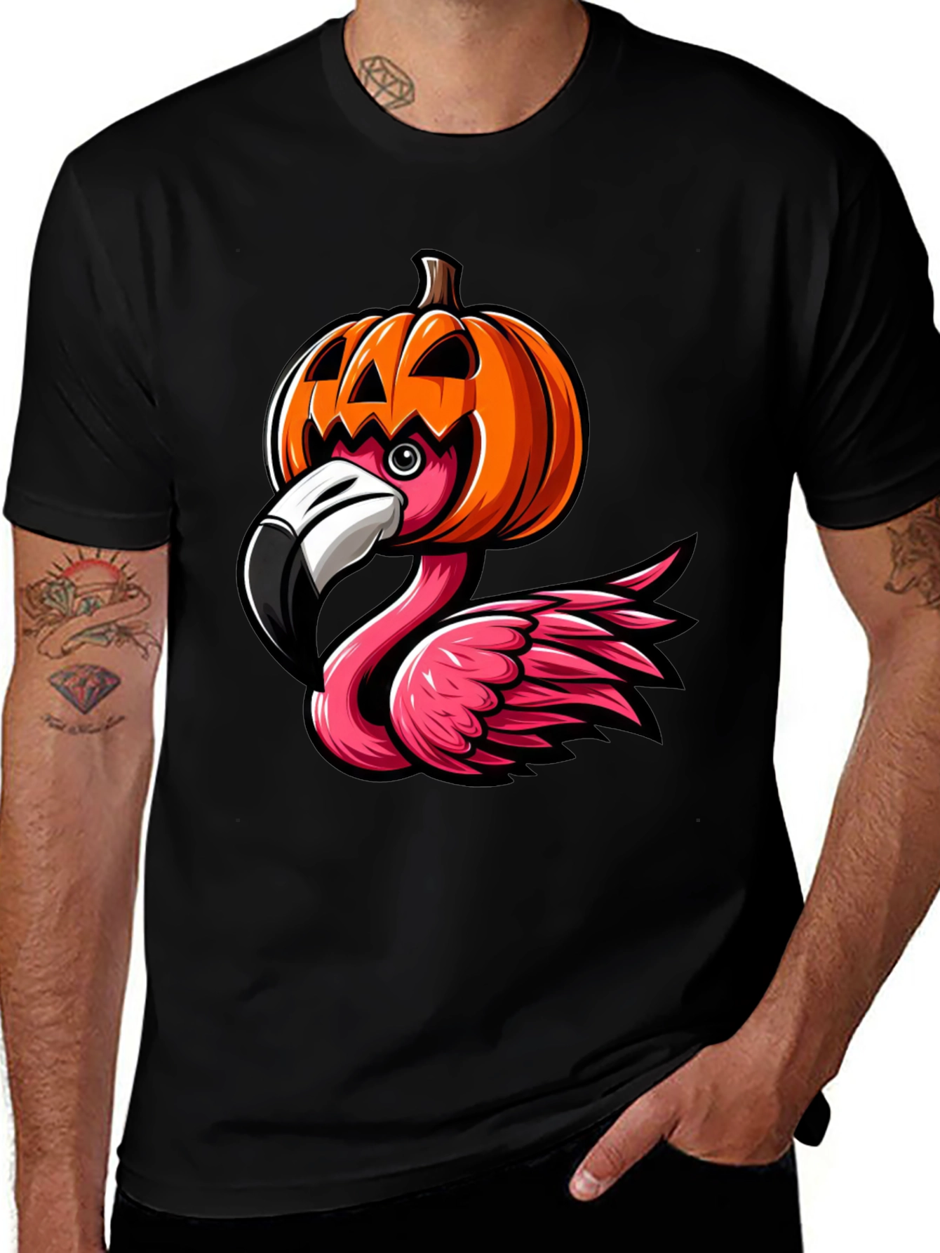Halloween Flamingo T-Shirt - Pumpkin Costume Tee