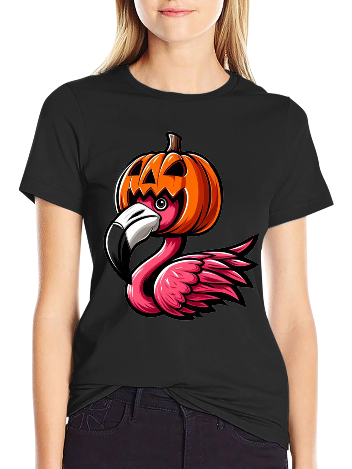 Halloween Flamingo T-Shirt - Pumpkin Costume Tee