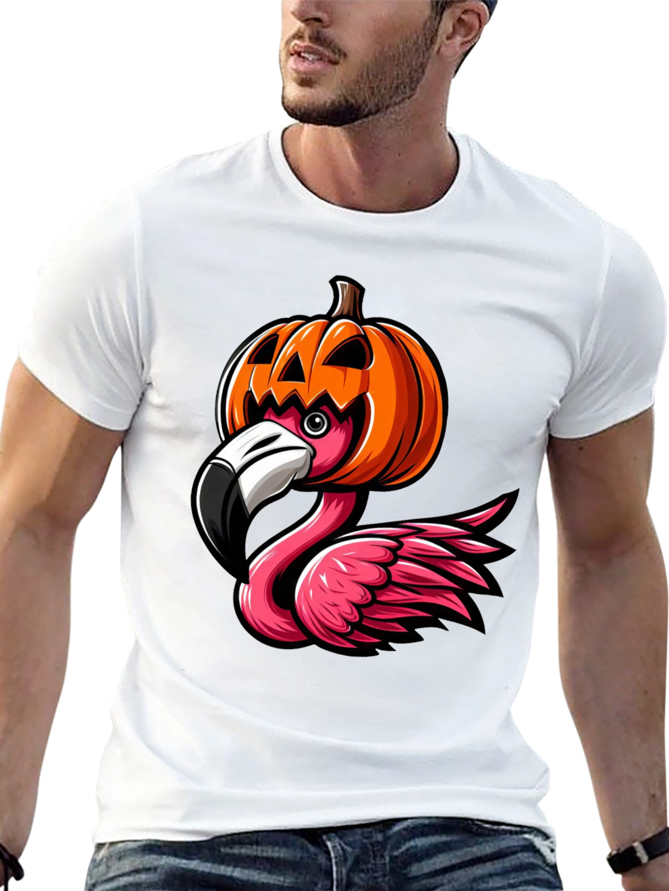 Halloween Flamingo T-Shirt - Pumpkin Costume Tee