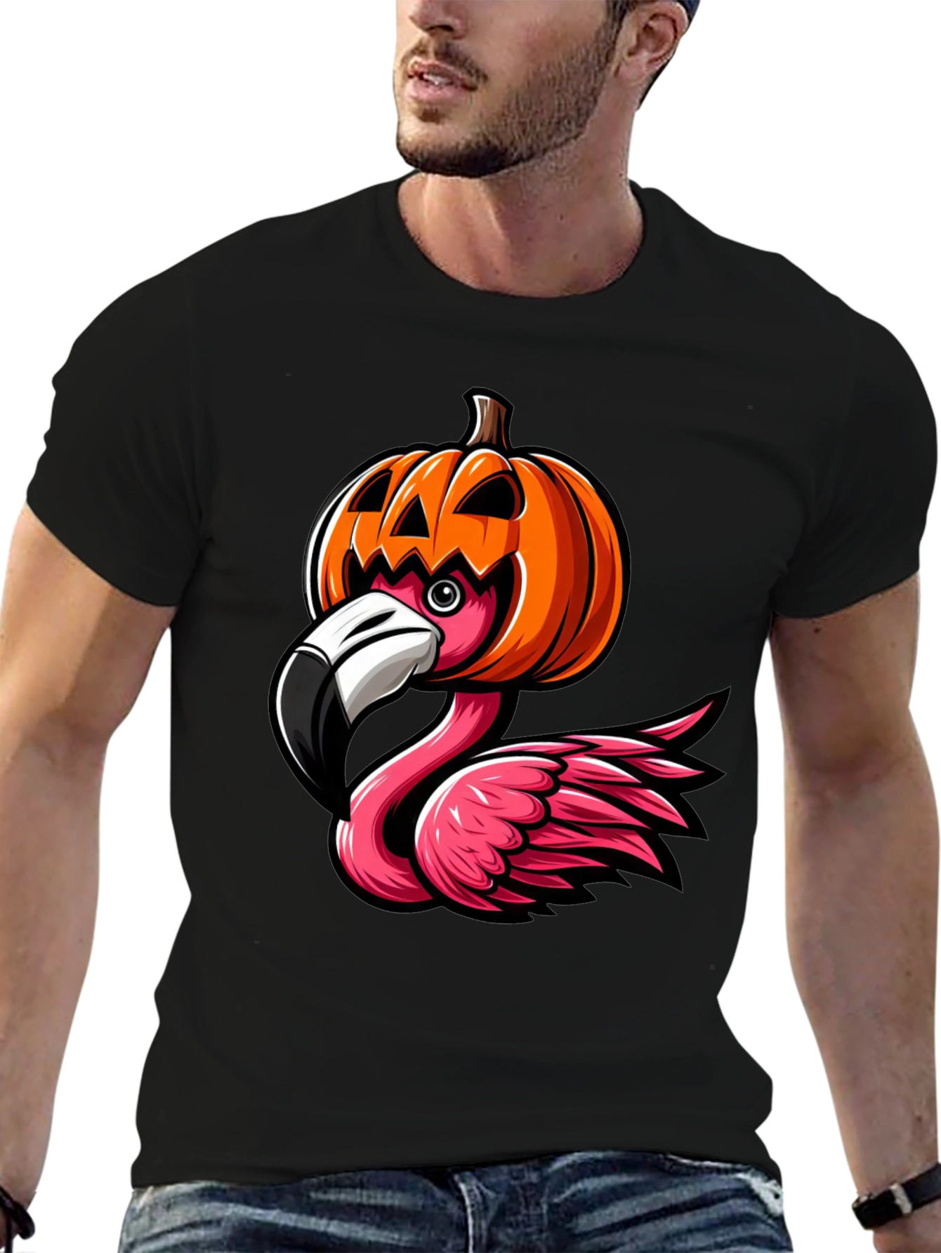 Halloween Flamingo T-Shirt - Pumpkin Costume Tee