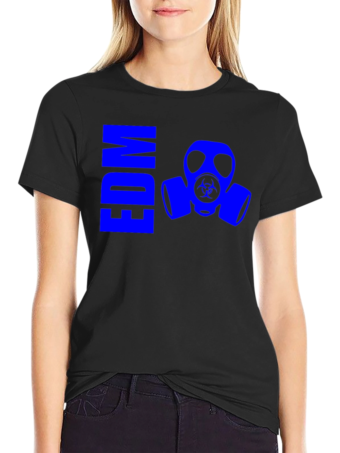 EDM Gas Mask Graphic Tee - Cool Black T-Shirt