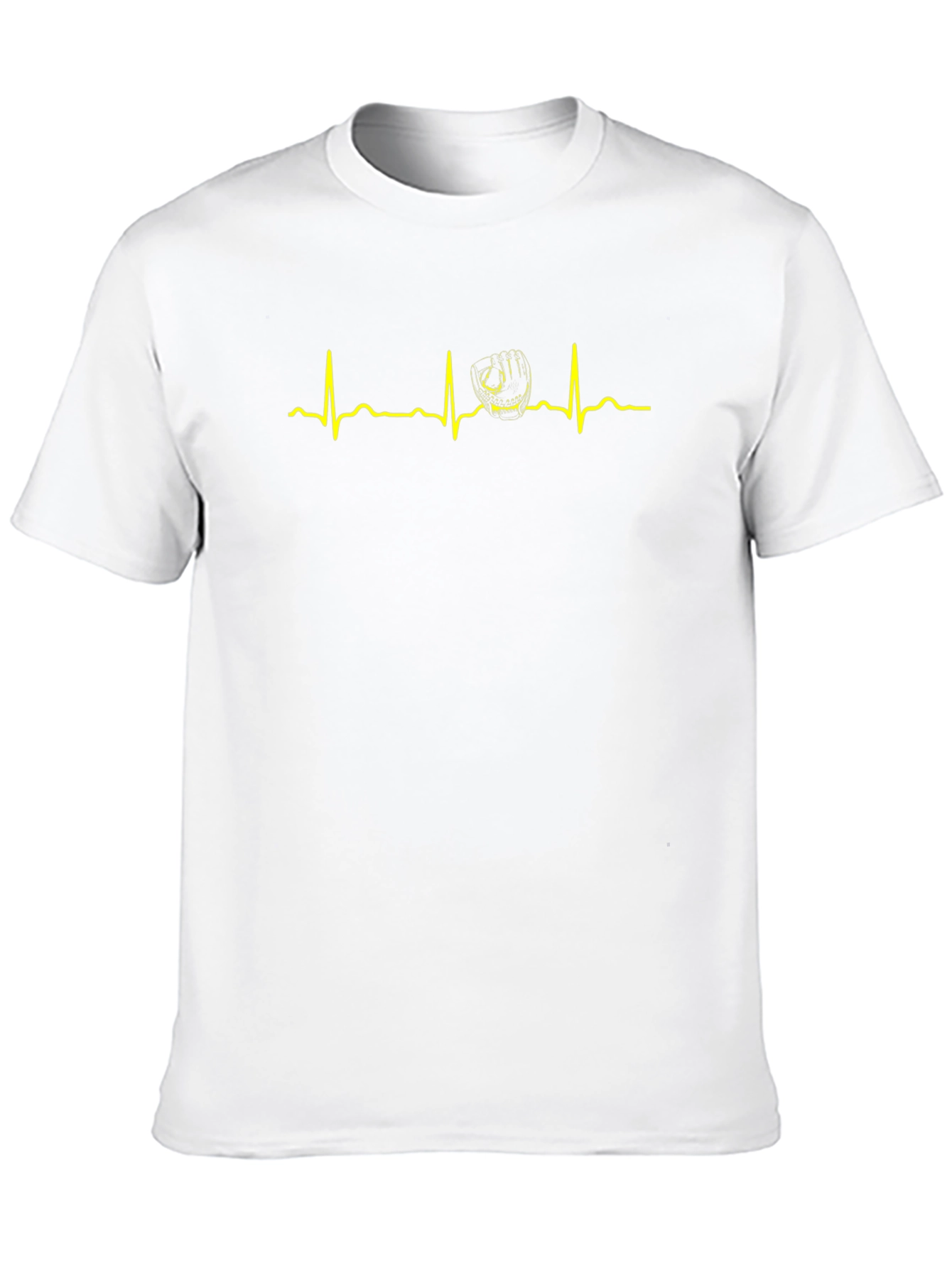 Baseball Glove Heartbeat T-Shirt - Black