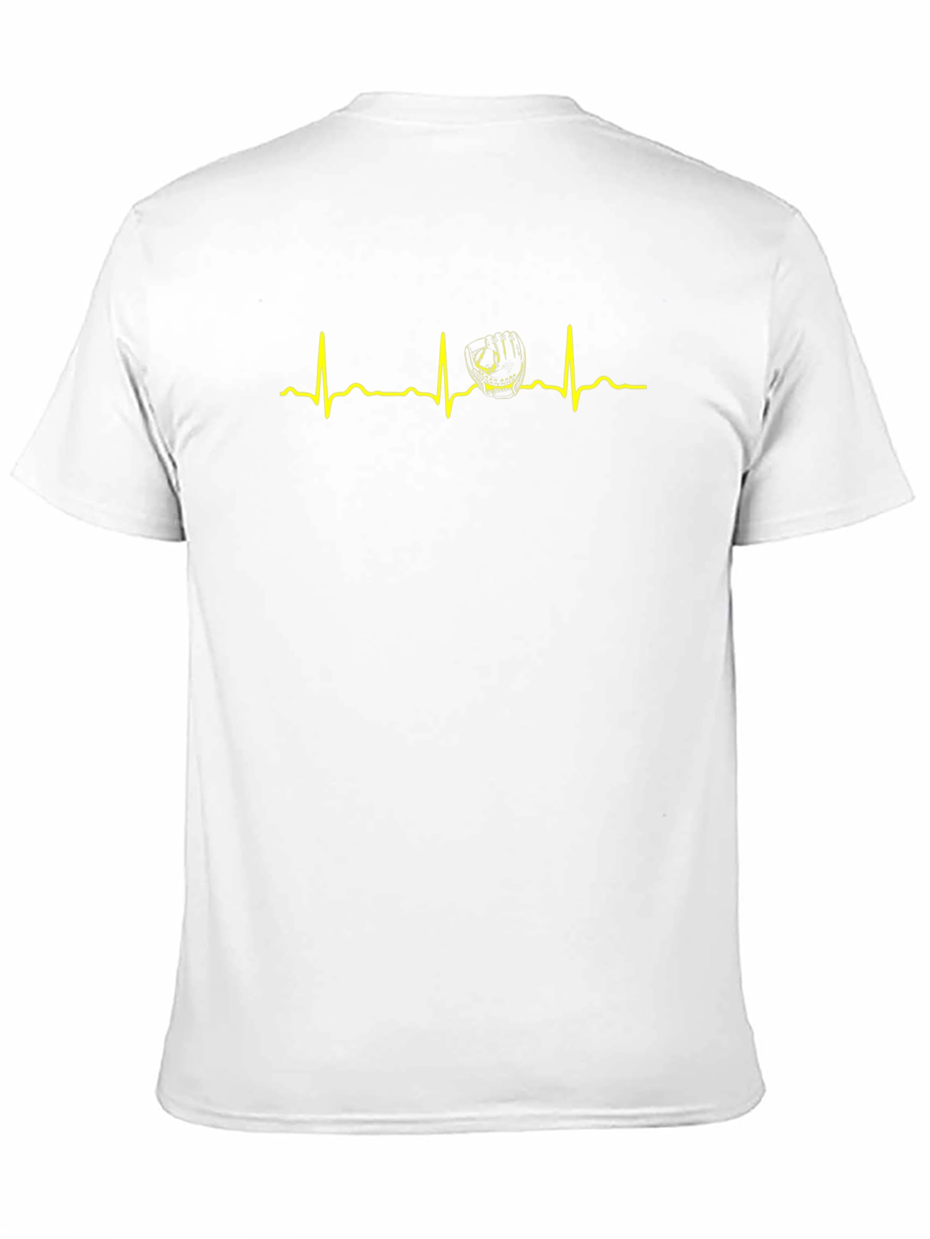 Baseball Glove Heartbeat T-Shirt - Black