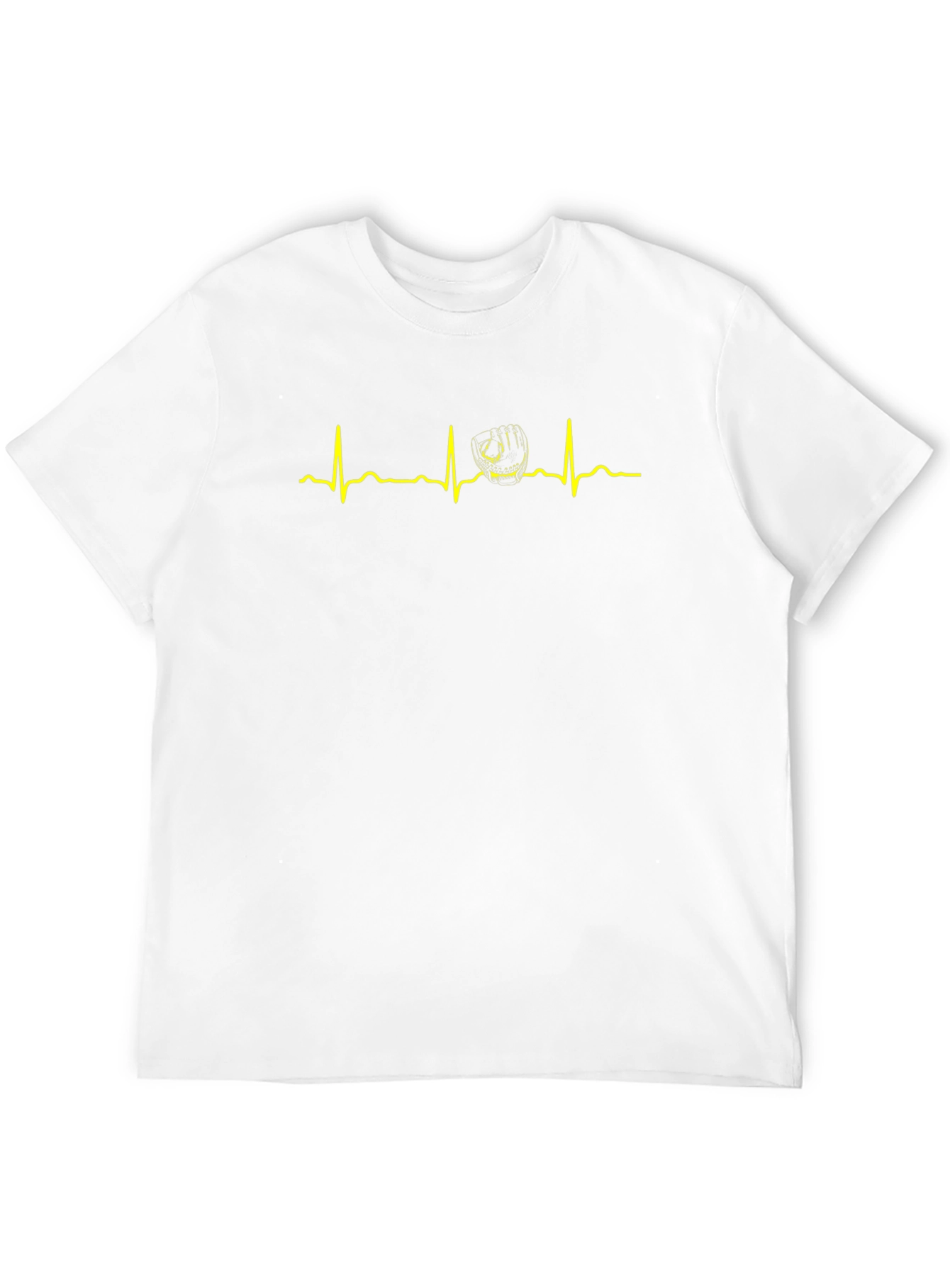 Baseball Glove Heartbeat T-Shirt - Black