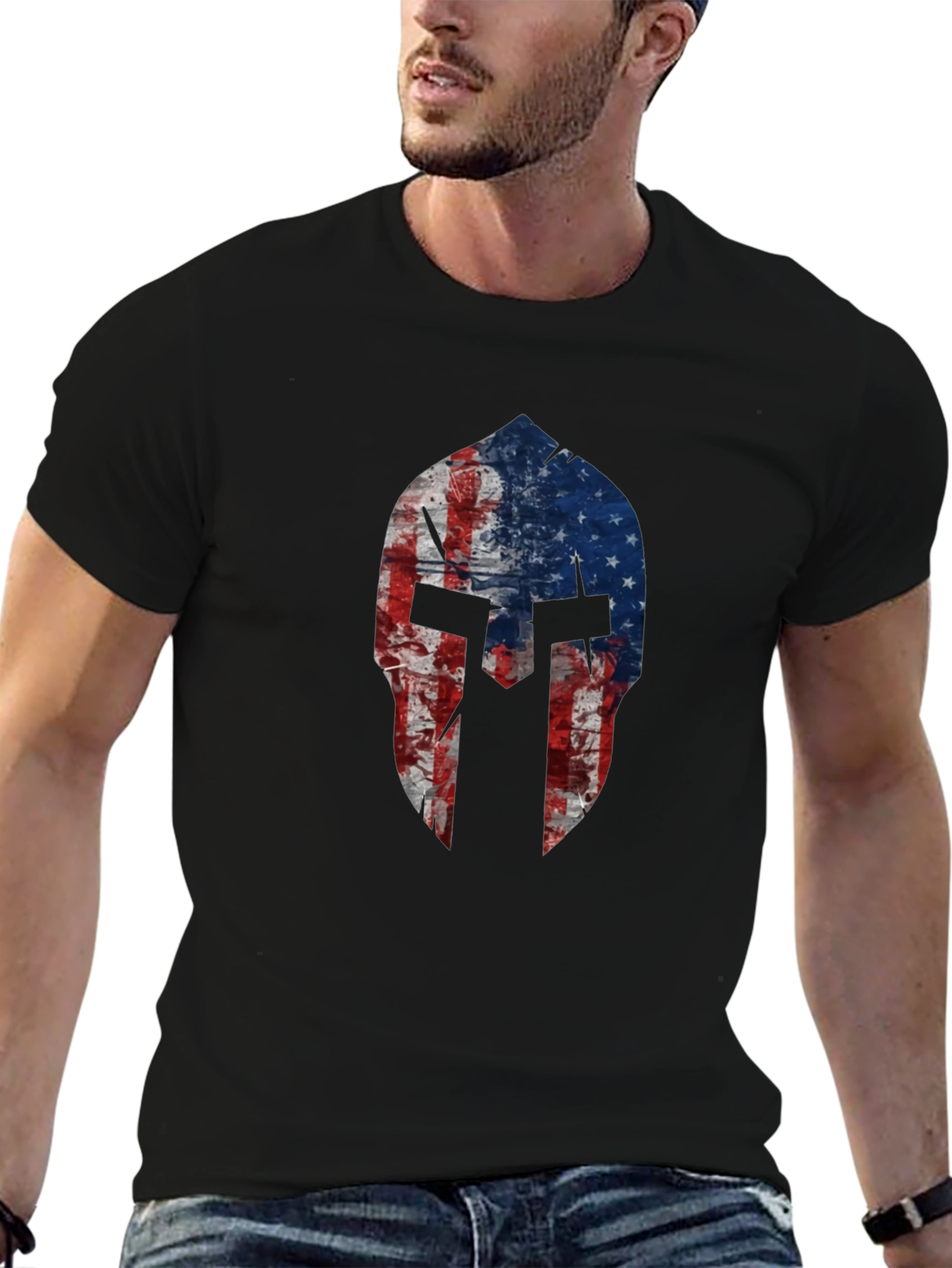 American Spartan Helmet Graphic T-Shirt
