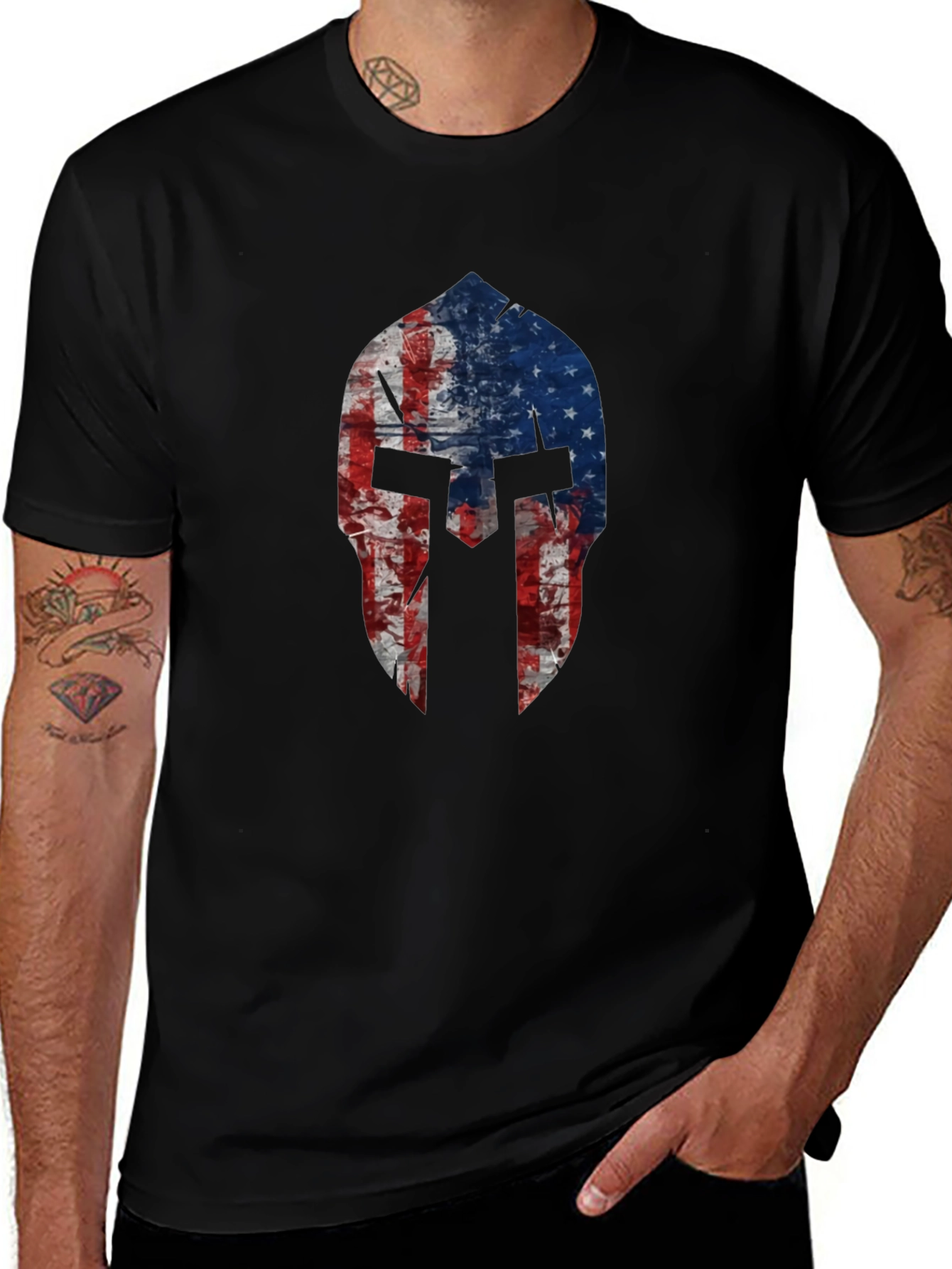 American Spartan Helmet Graphic T-Shirt