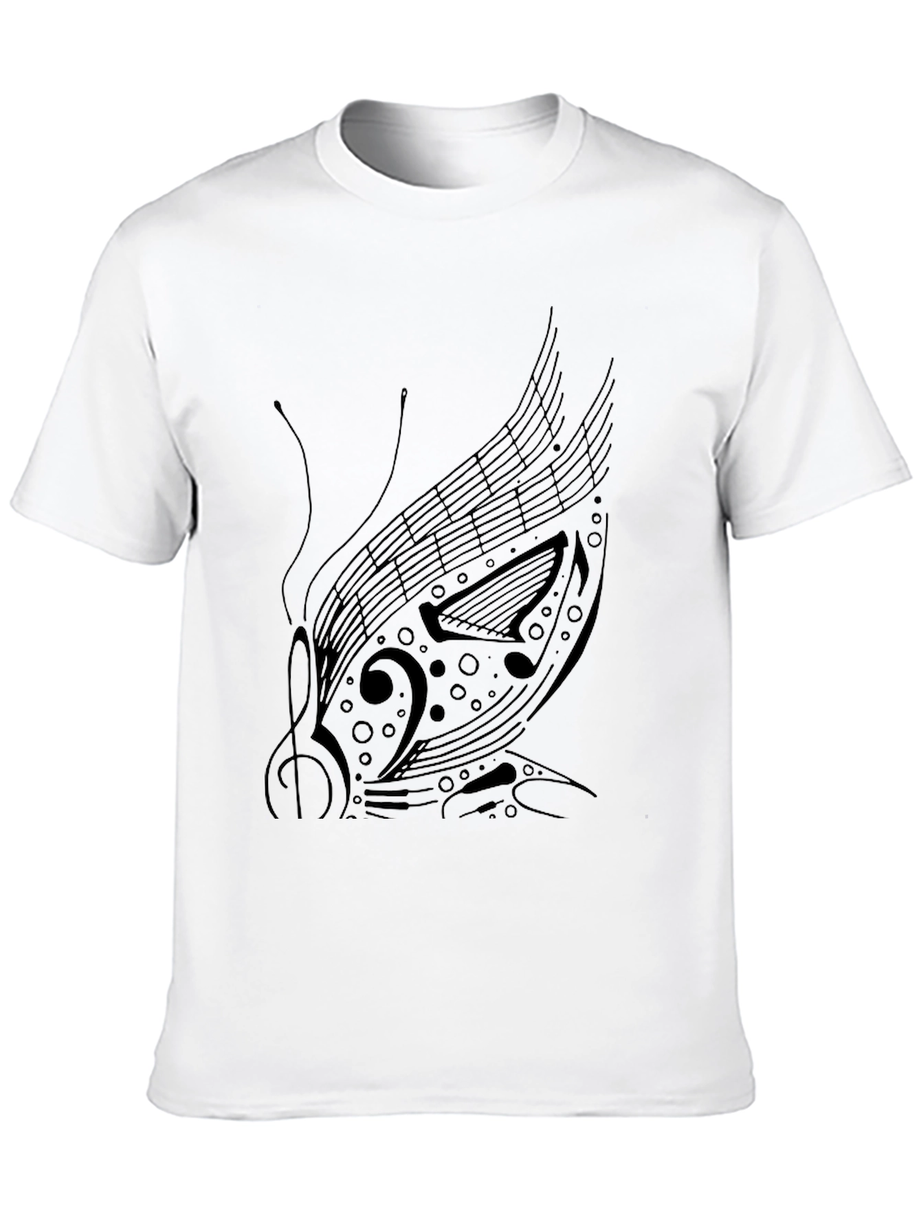 Musical Butterfly Graphic Tee - Black