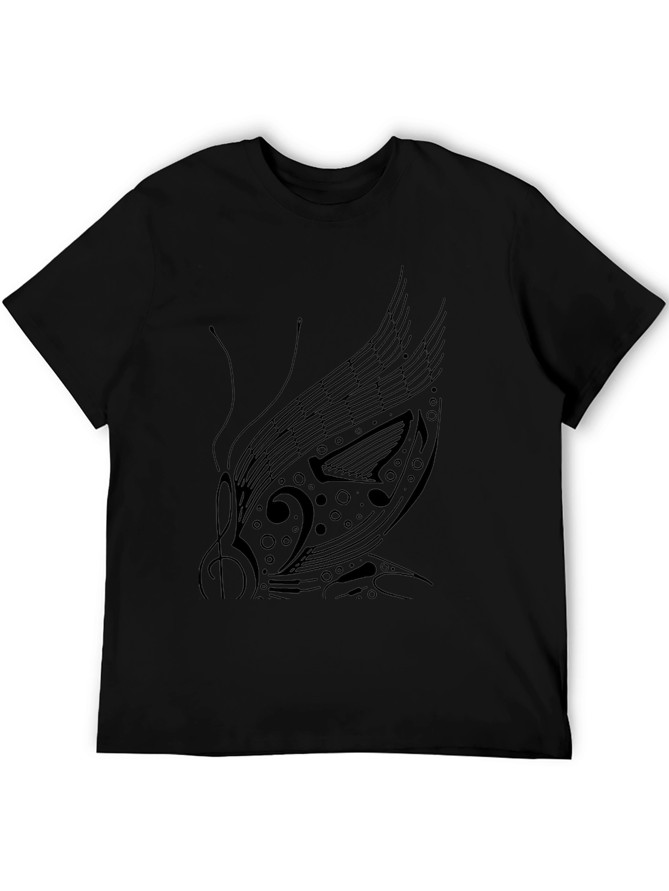 Musical Butterfly Graphic Tee - Black