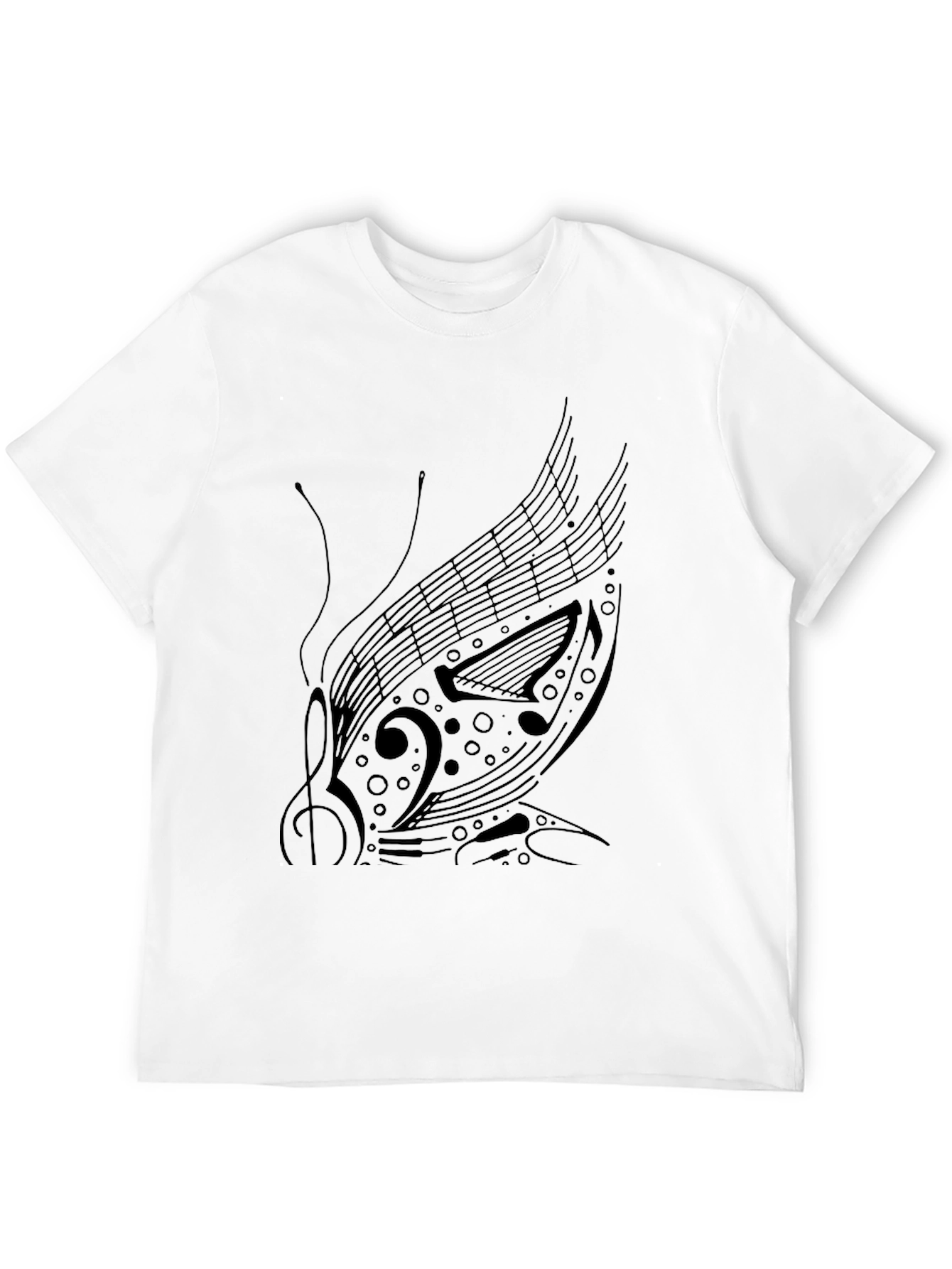 Musical Butterfly Graphic Tee - Black