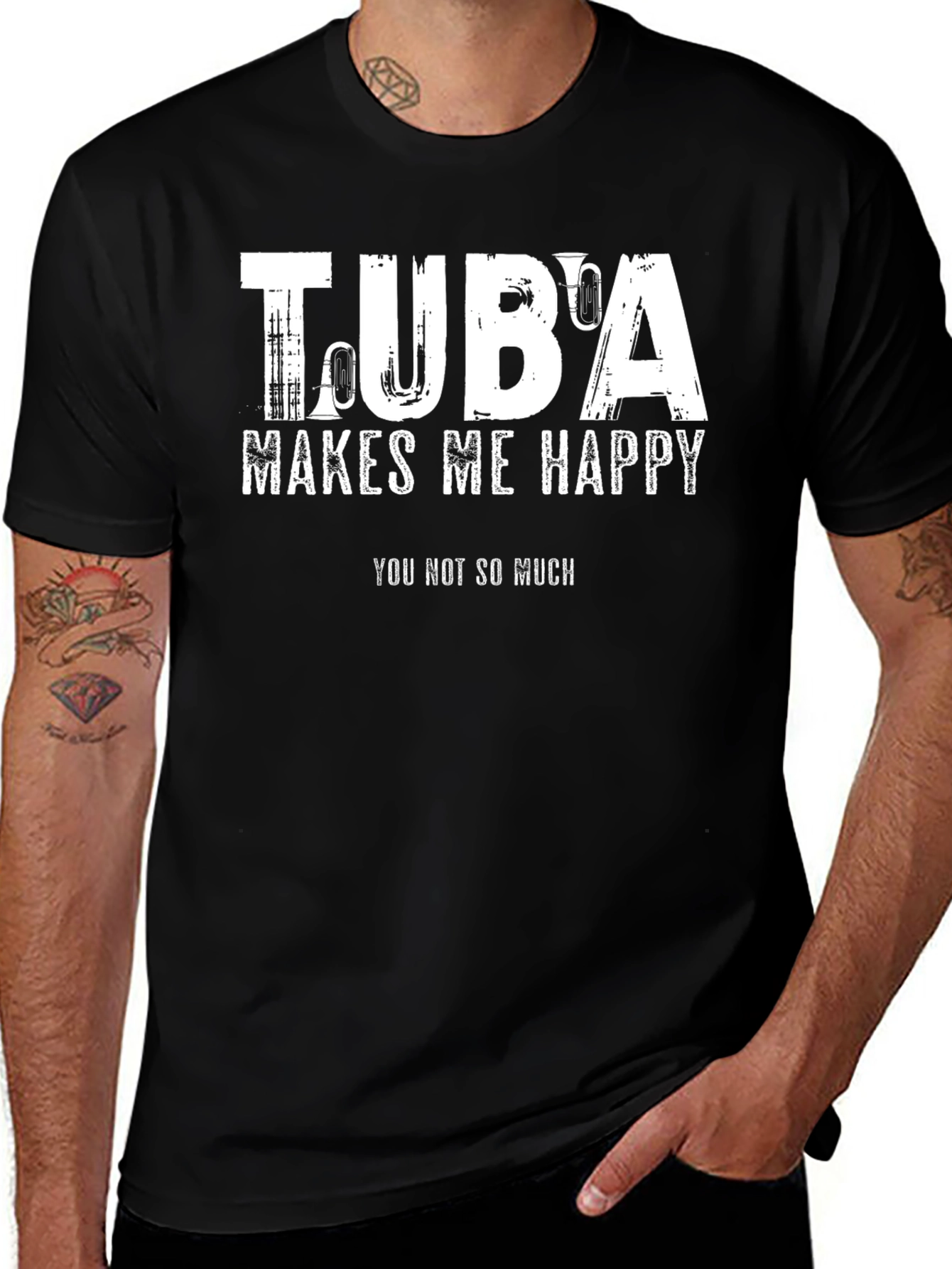 Tuba Makes Me Happy Graphic T-Shirt