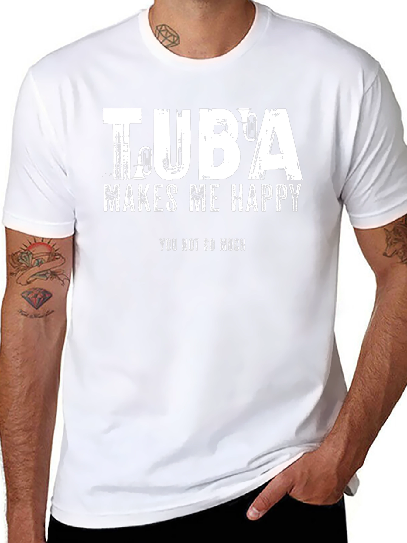 Tuba Makes Me Happy Graphic T-Shirt