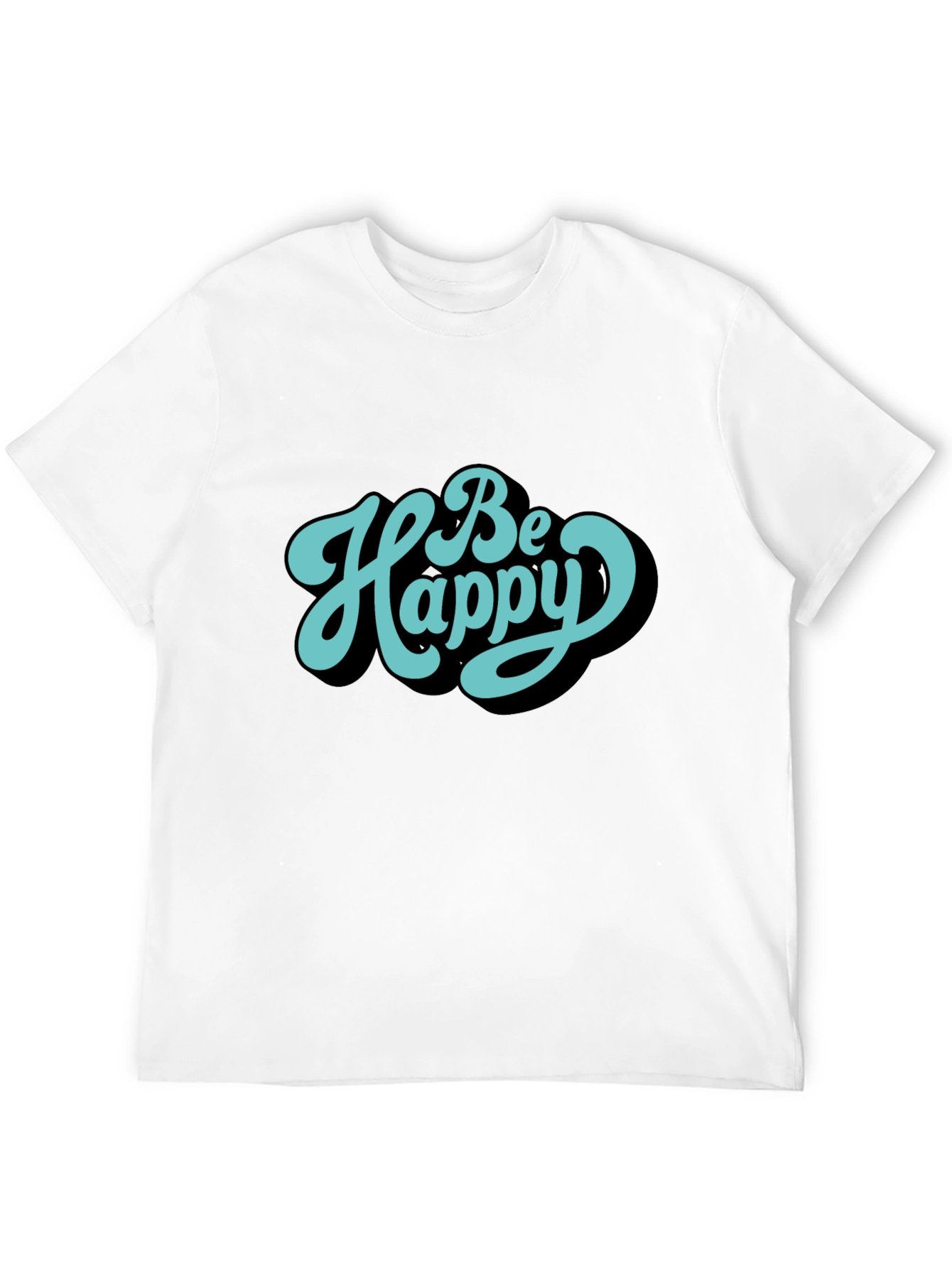 Be Happy Graphic Tee - Trendy Casual Shirt