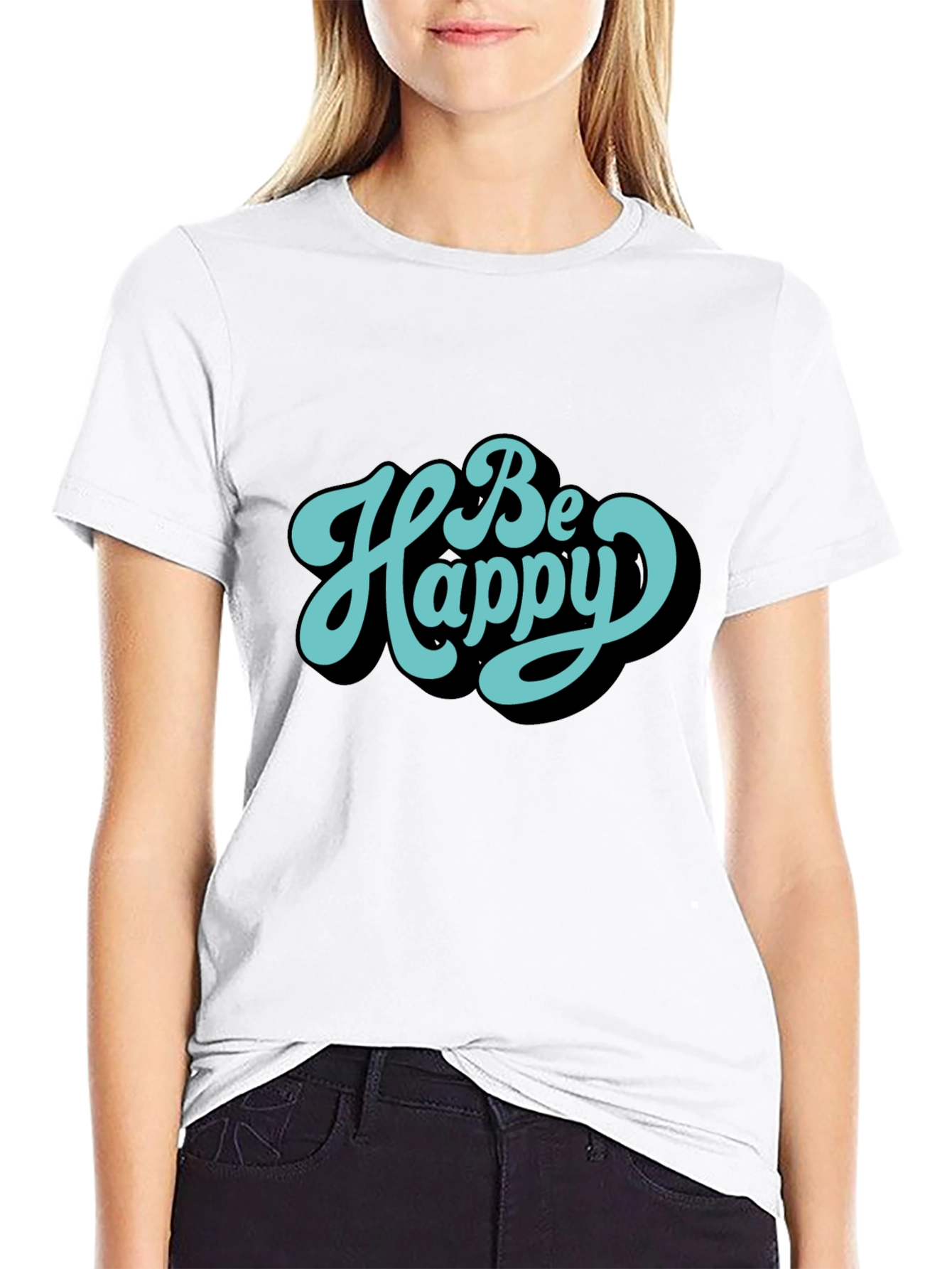 Be Happy Graphic Tee - Trendy Casual Shirt