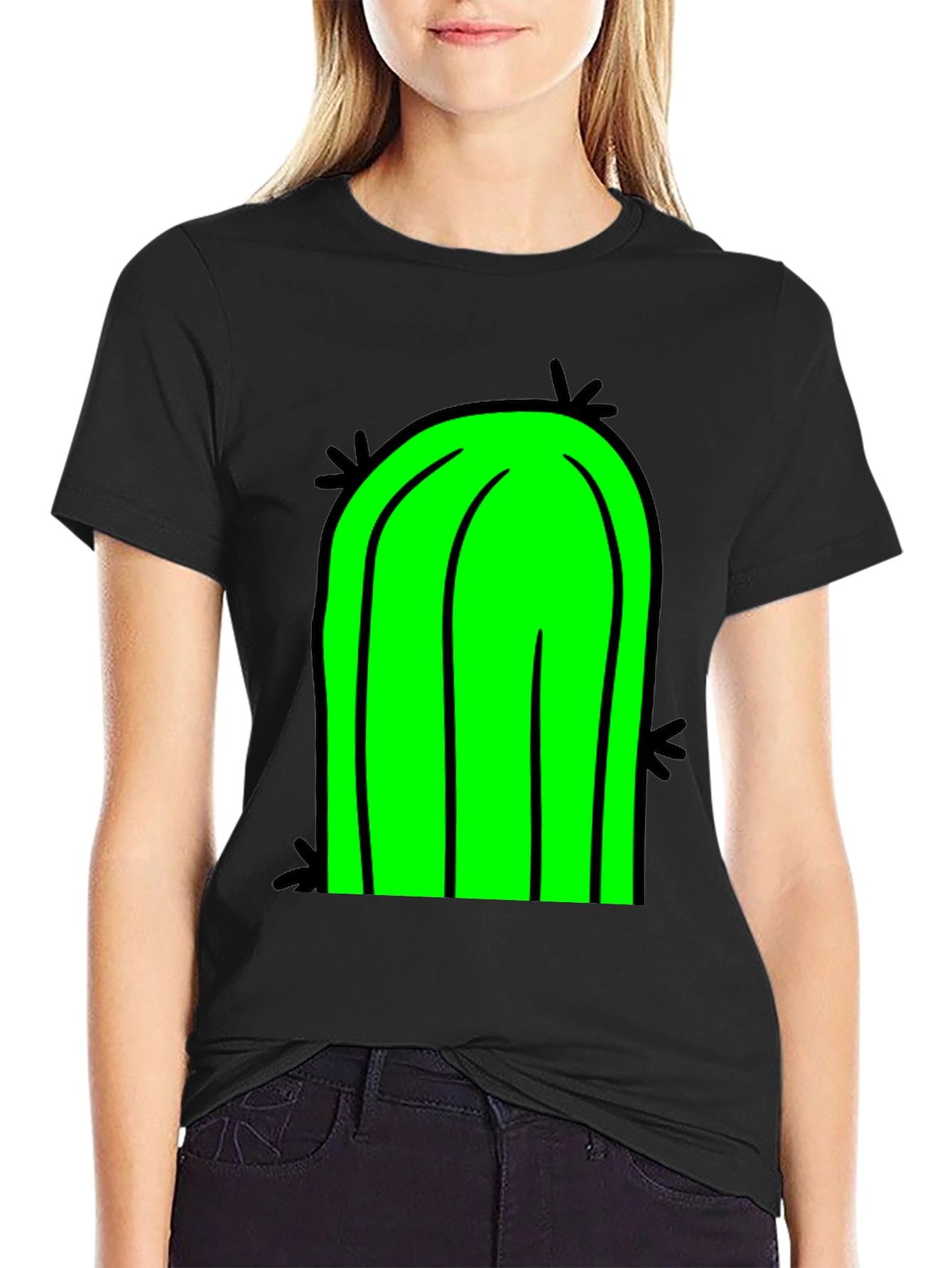 Cactus Graphic T-Shirt - Black Cotton Tee