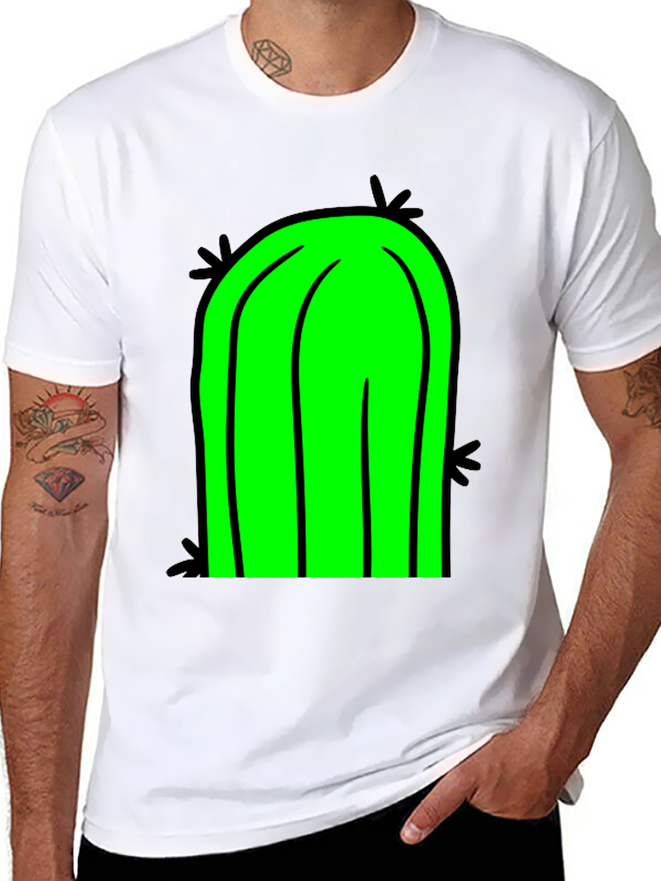 Cactus Graphic T-Shirt - Black Cotton Tee