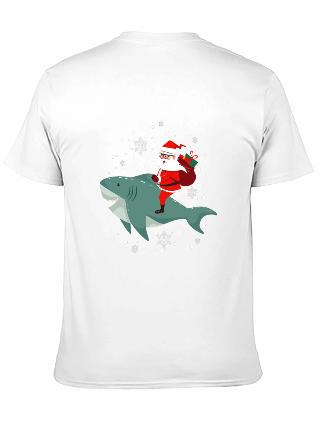 Santa Riding Shark Christmas T-Shirt