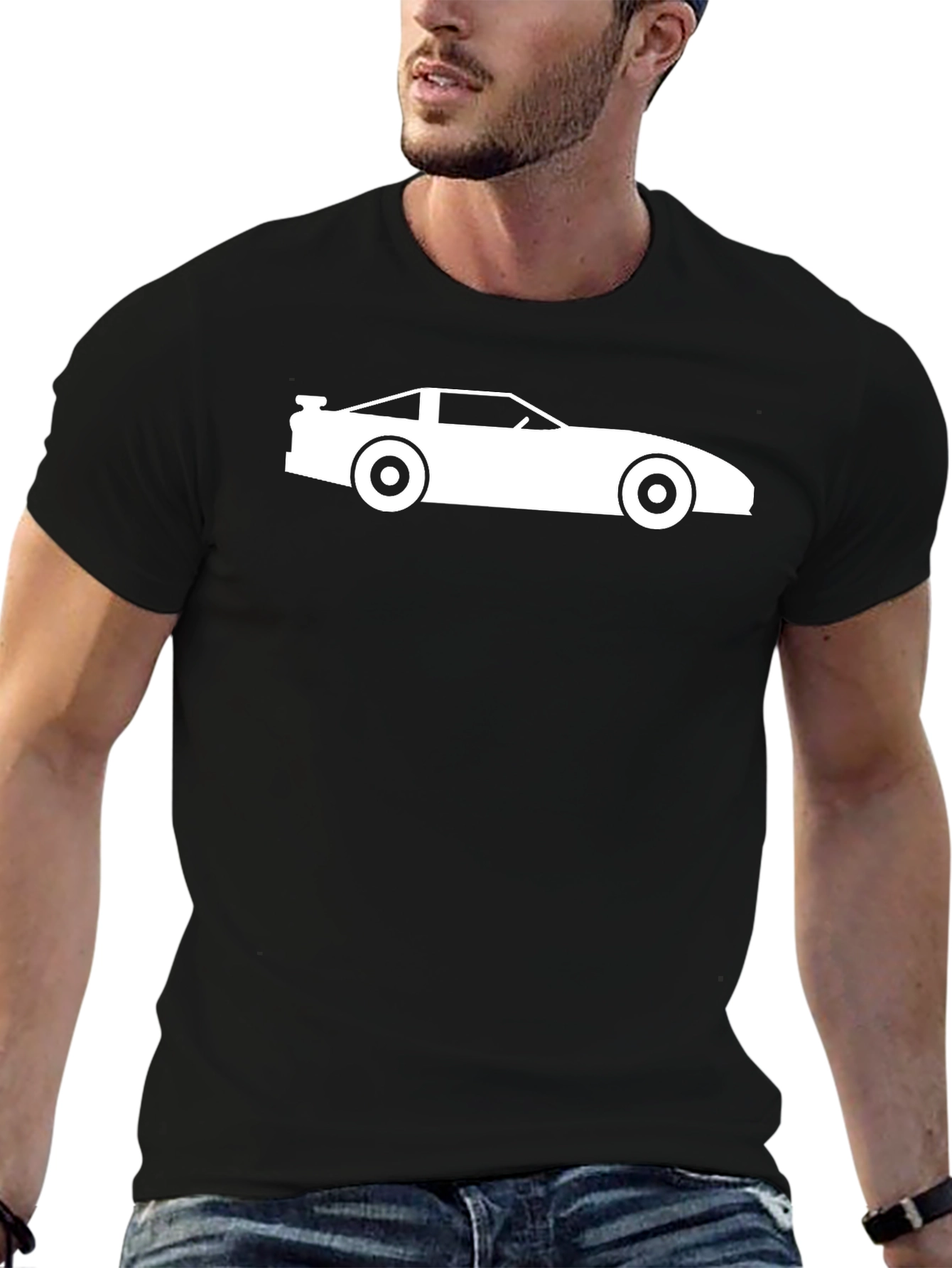 Retro Car Silhouette Black T-Shirt