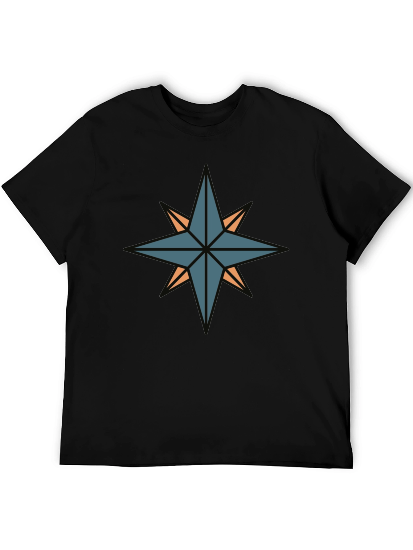 Compass Star Graphic Black T-Shirt