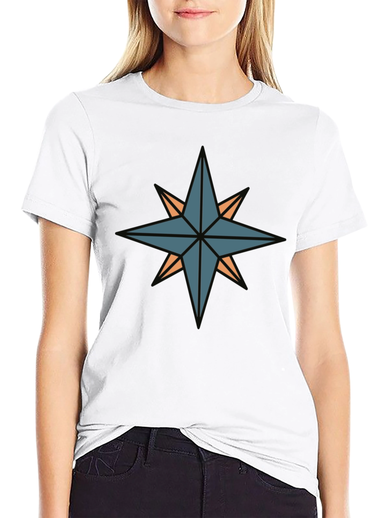Compass Star Graphic Black T-Shirt