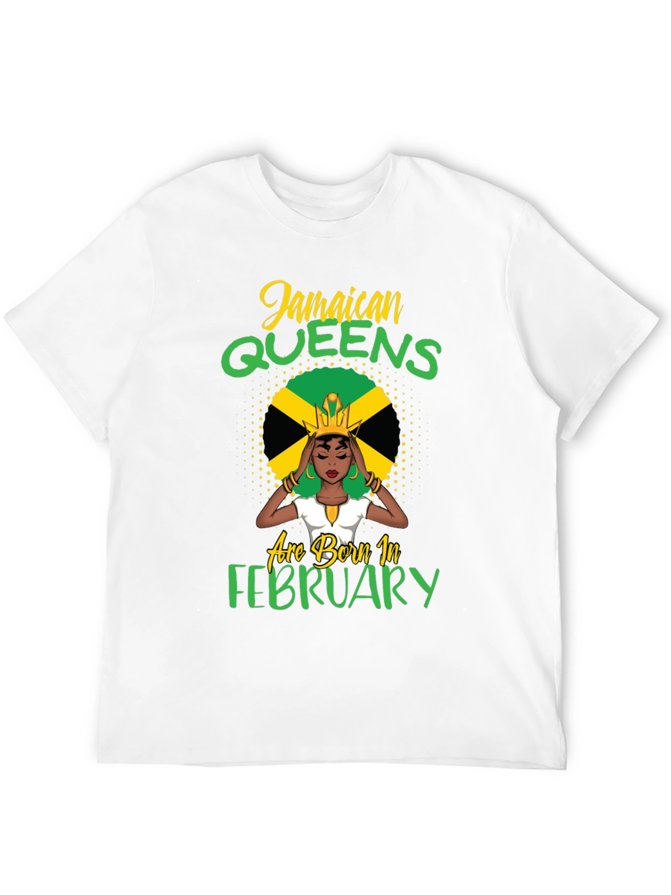 Jamaican Queens Born in February Black T-Shirt