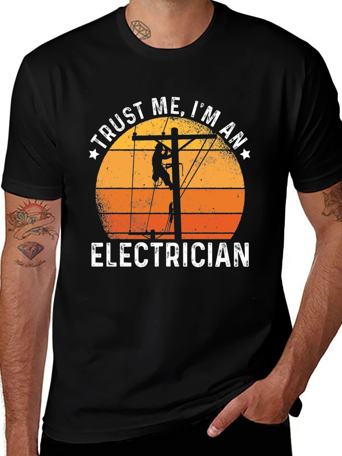 Trust Me Im An Electrician Black T-Shirt