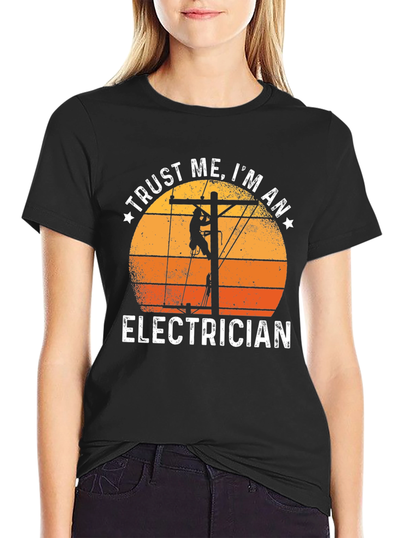 Trust Me Im An Electrician Black T-Shirt