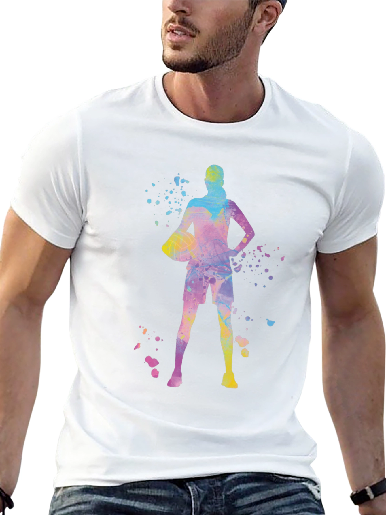 Basketball Player Graphic Tee - Trendy Sportswear