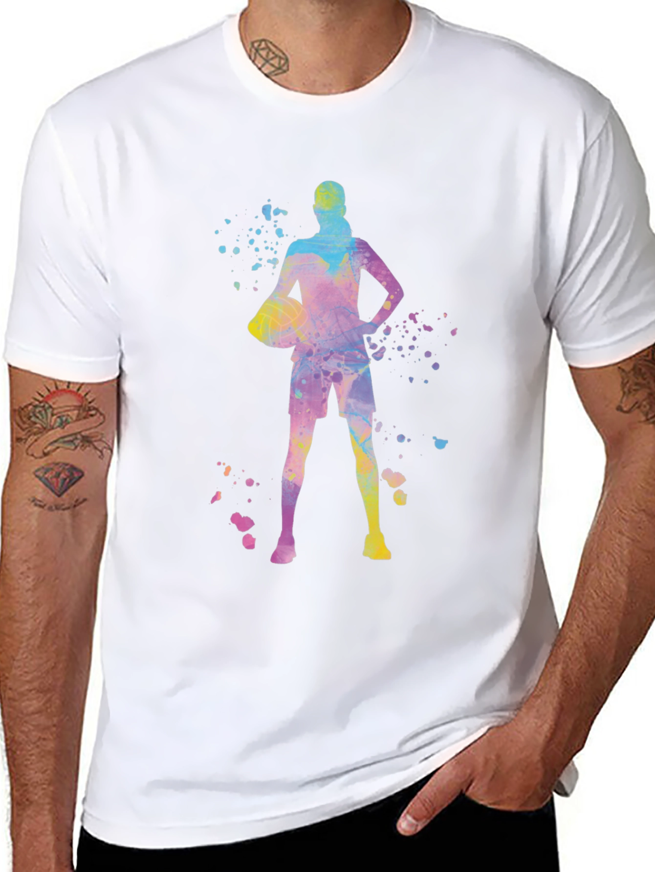 Basketball Player Graphic Tee - Trendy Sportswear