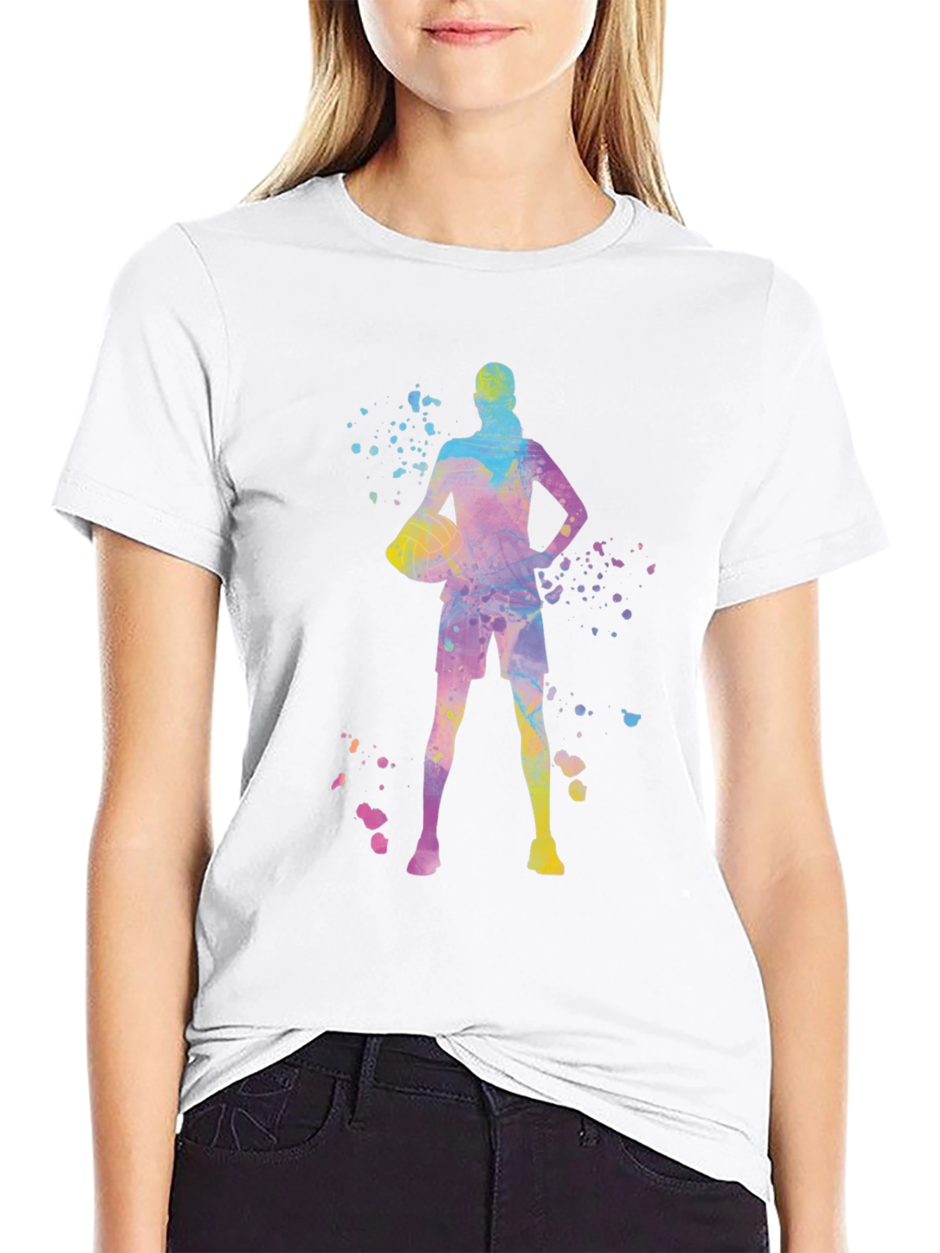 Basketball Player Graphic Tee - Trendy Sportswear