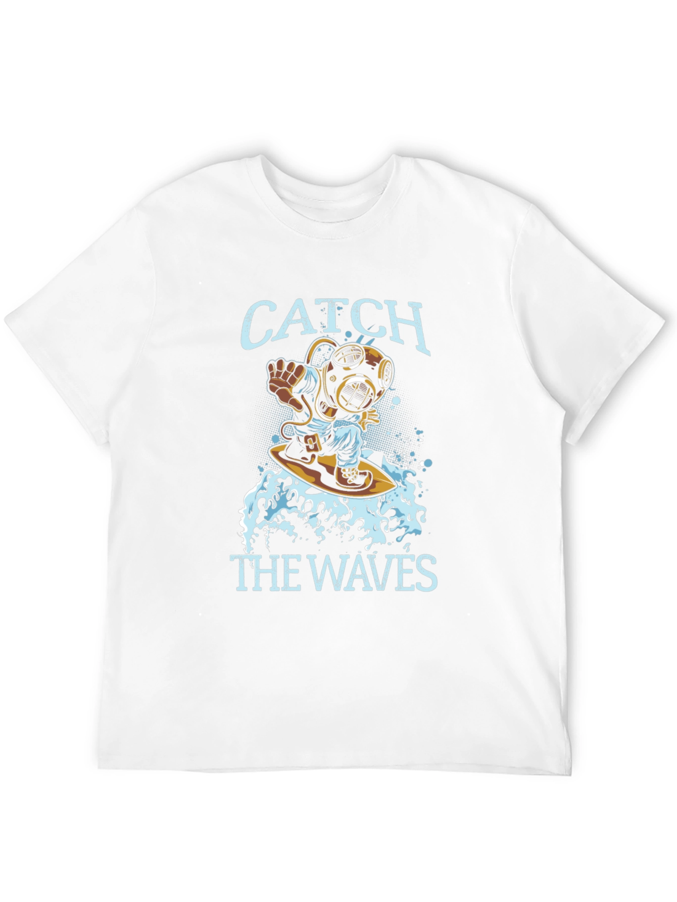 Diver Surfing Waves Graphic Tee - Black
