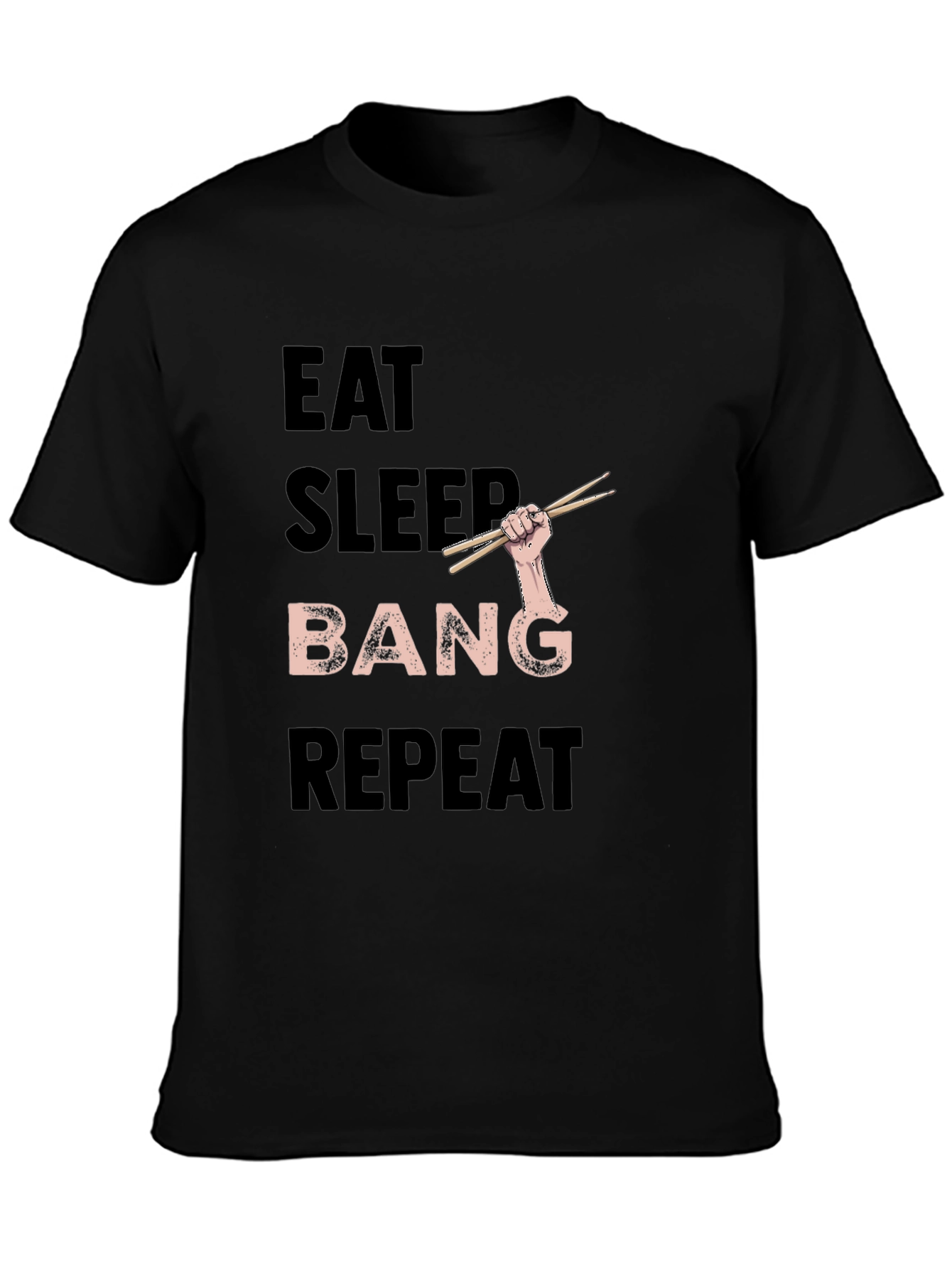 Eat Sleep Bang Repeat Black T-Shirt