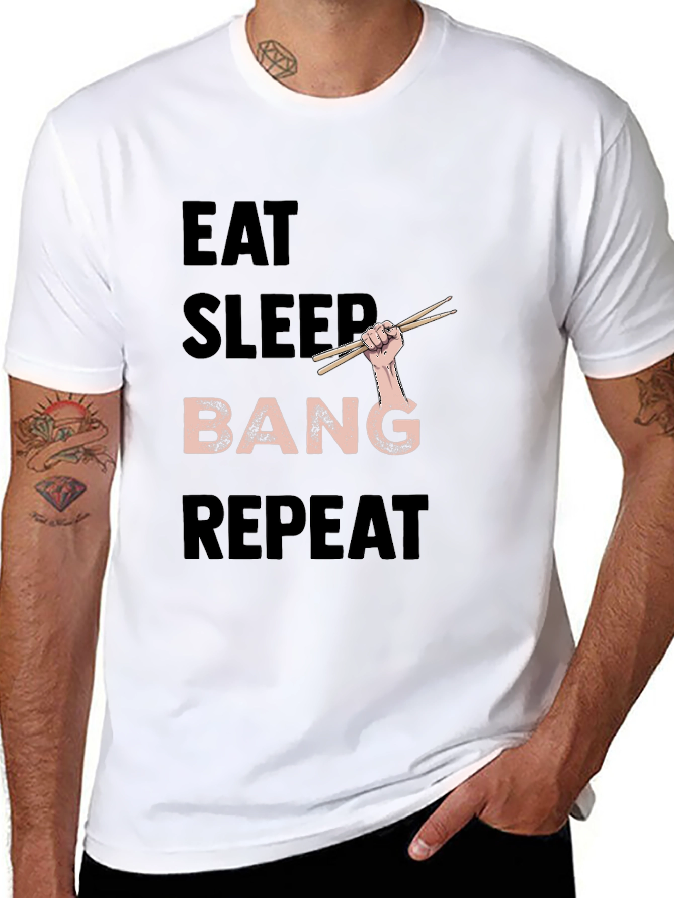Eat Sleep Bang Repeat Black T-Shirt
