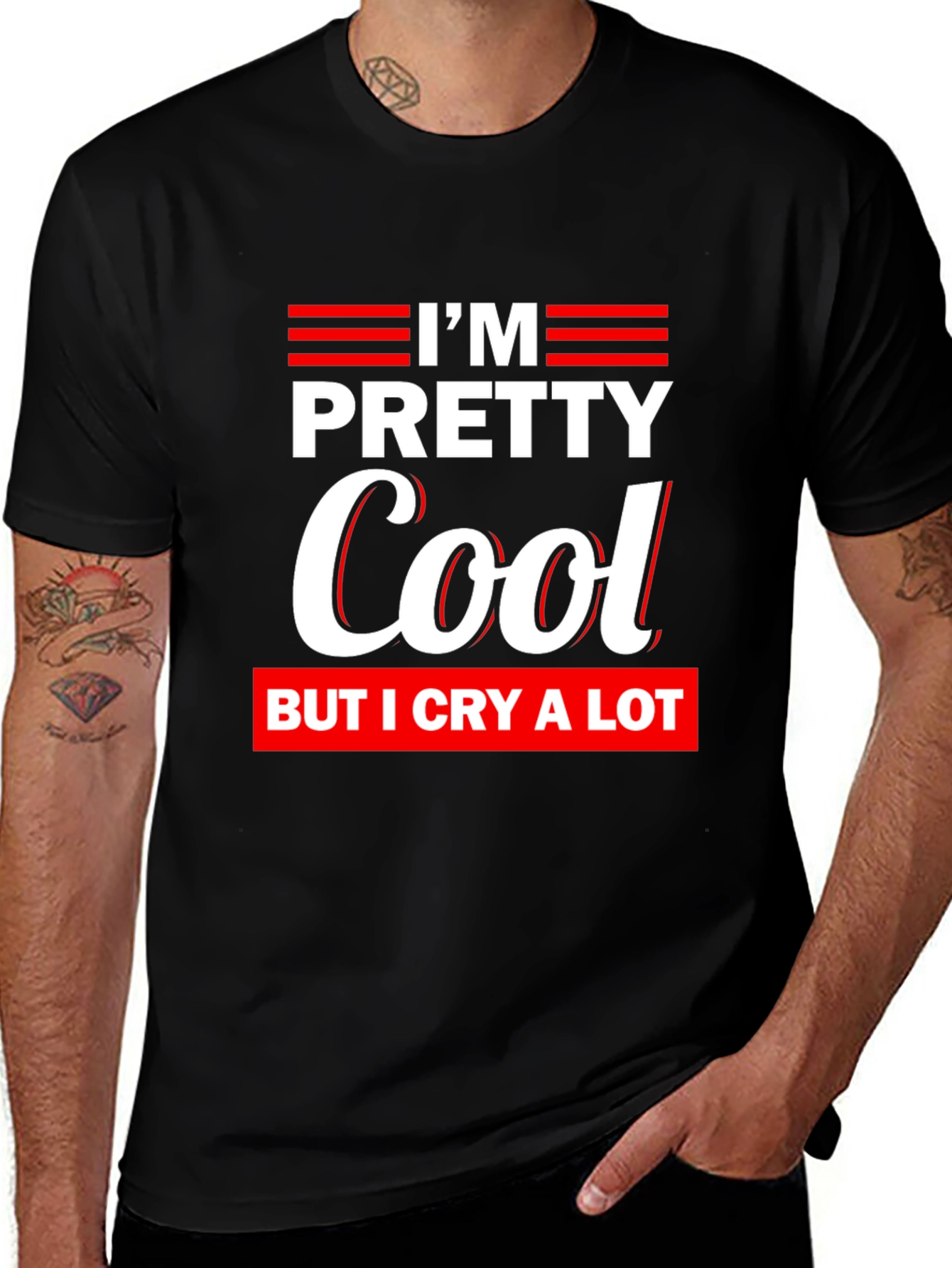 Pretty Cool Crying T-Shirt Funny Tee