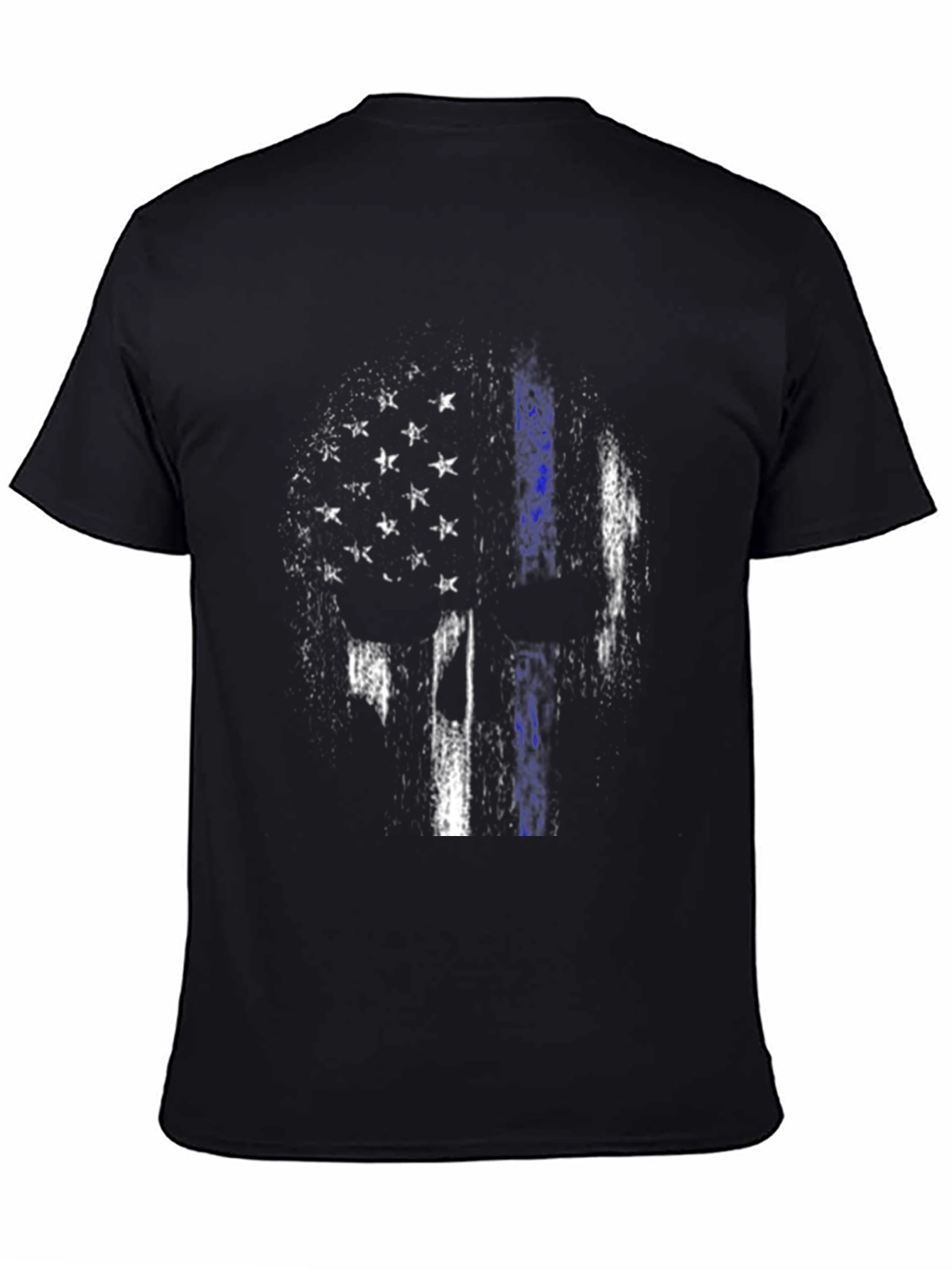 Distressed American Flag Thin Blue Line T-Shirt