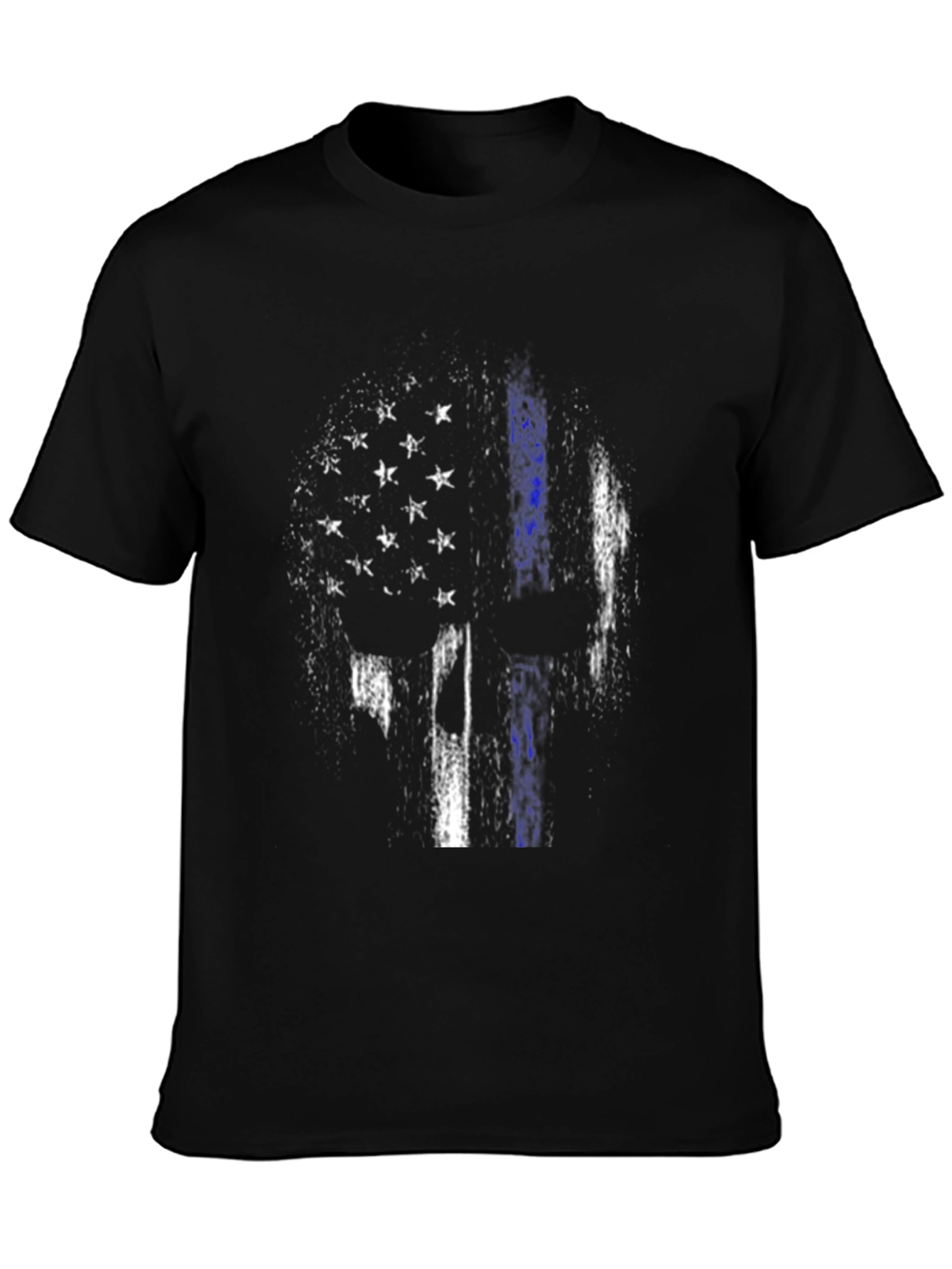 Distressed American Flag Thin Blue Line T-Shirt
