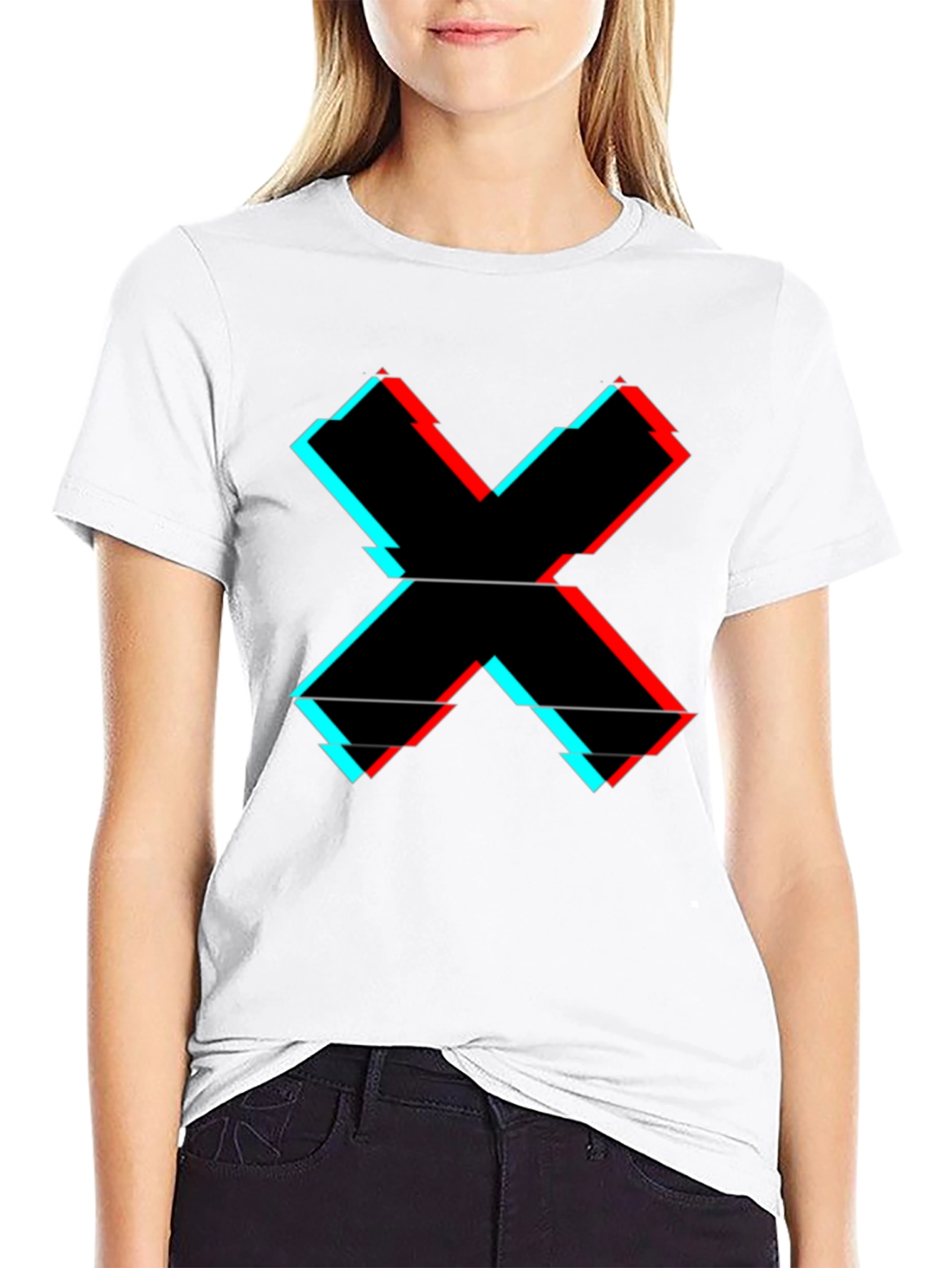 Glitch X Graphic Tee - Cool Casual Style