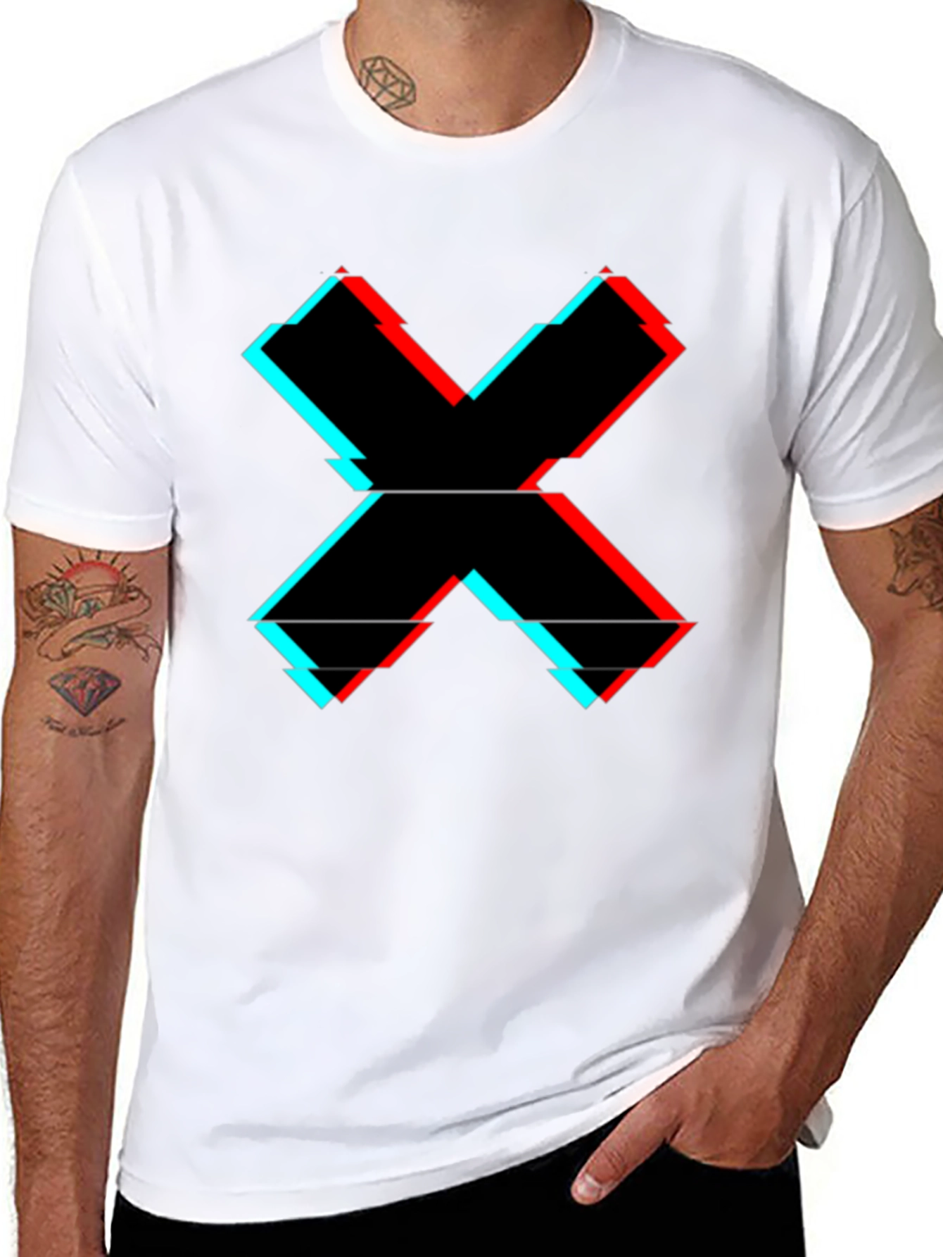 Glitch X Graphic Tee - Cool Casual Style