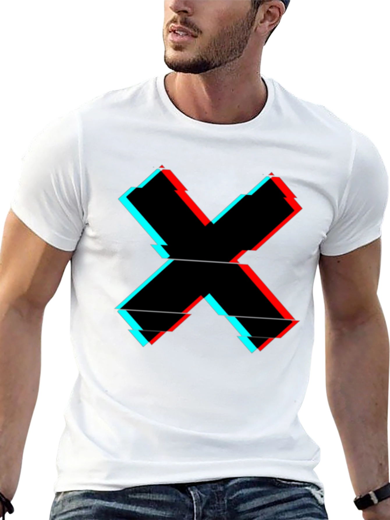Glitch X Graphic Tee - Cool Casual Style