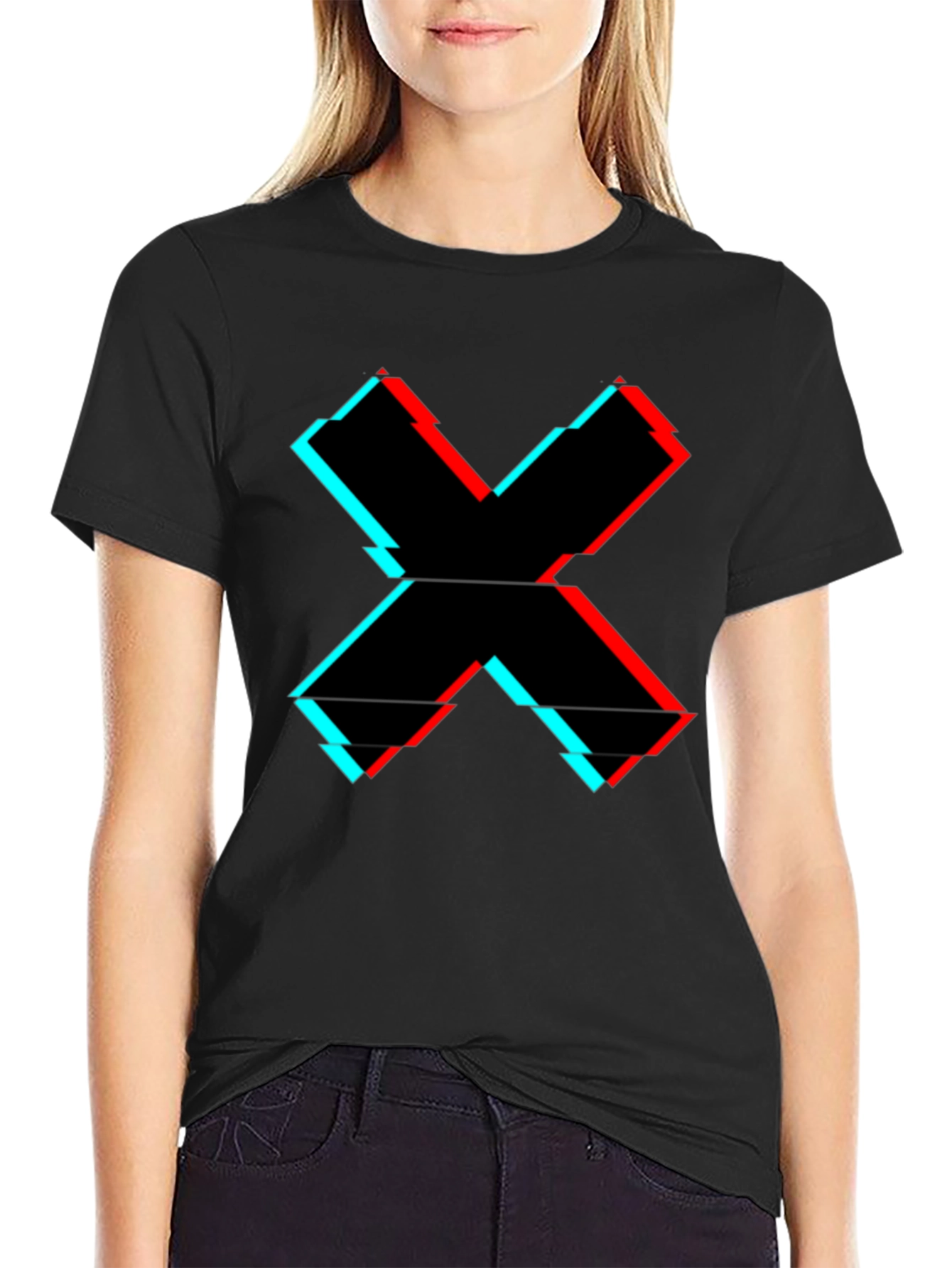 Glitch X Graphic Tee - Cool Casual Style