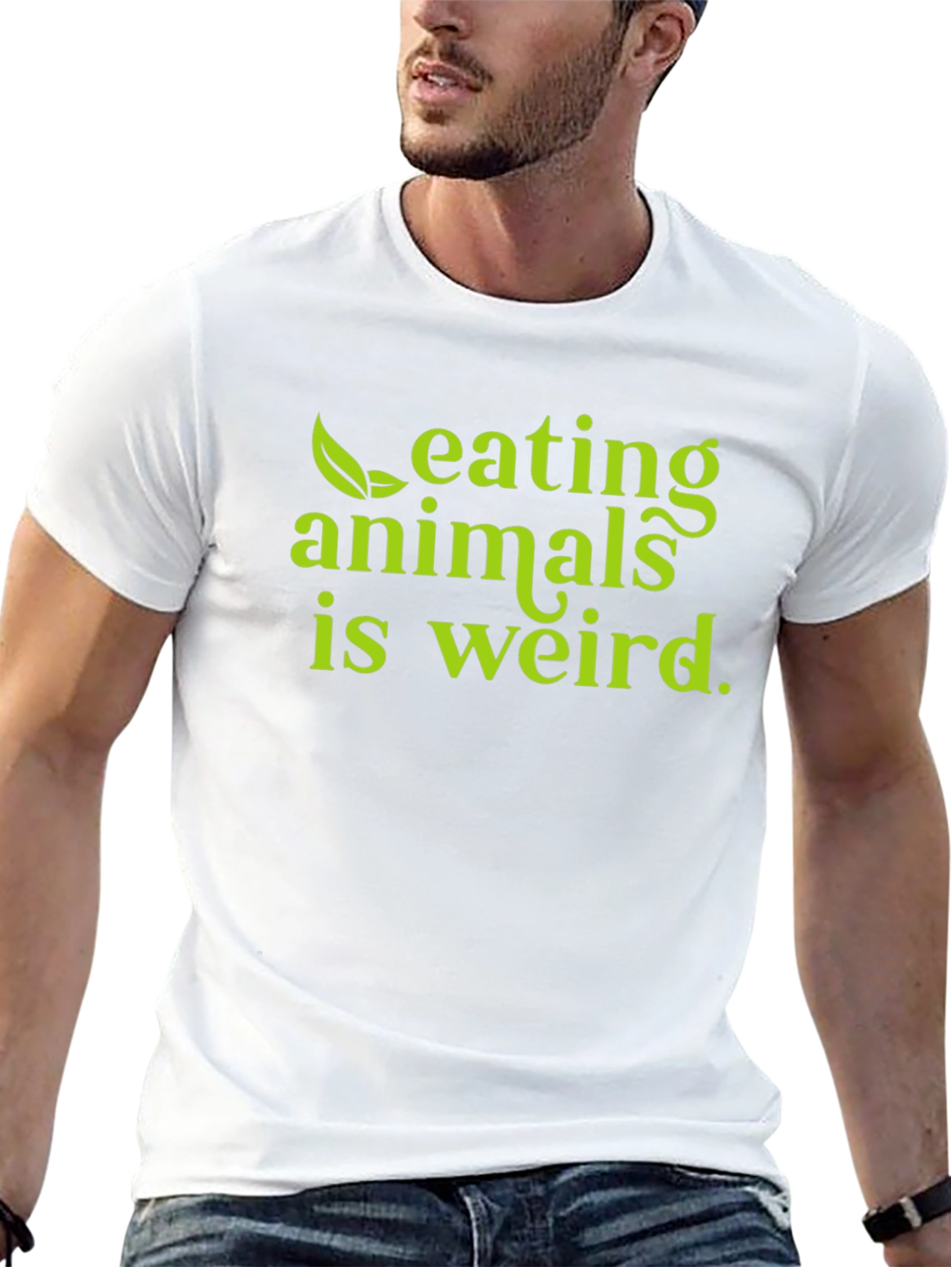 Vegan Slogan T-Shirt - Eating Animals Is Weird