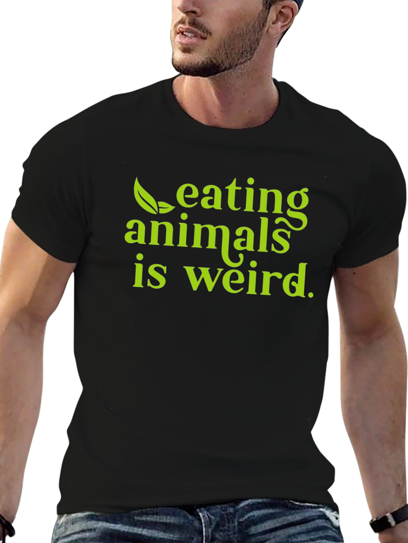 Vegan Slogan T-Shirt - Eating Animals Is Weird