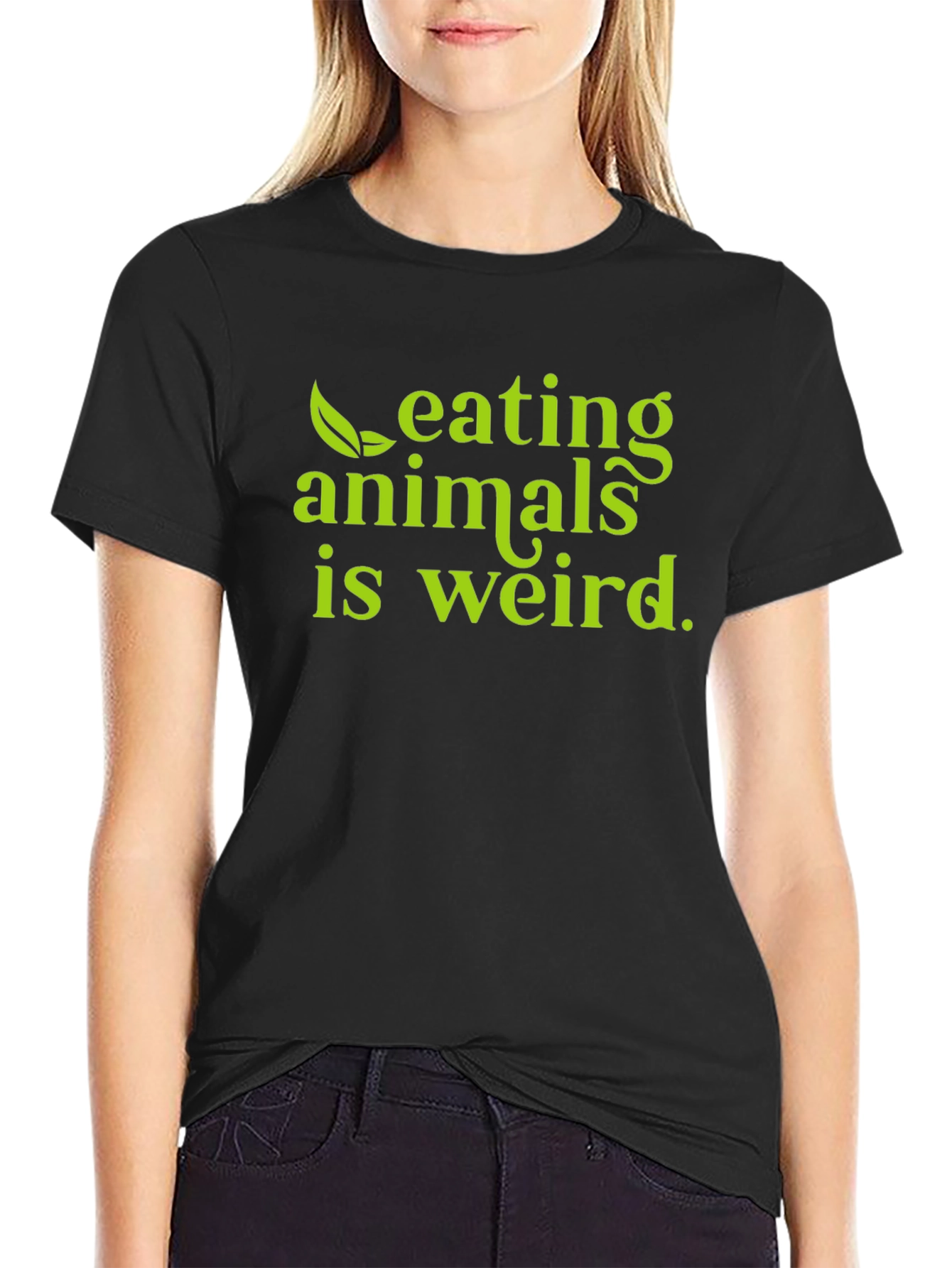 Vegan Slogan T-Shirt - Eating Animals Is Weird