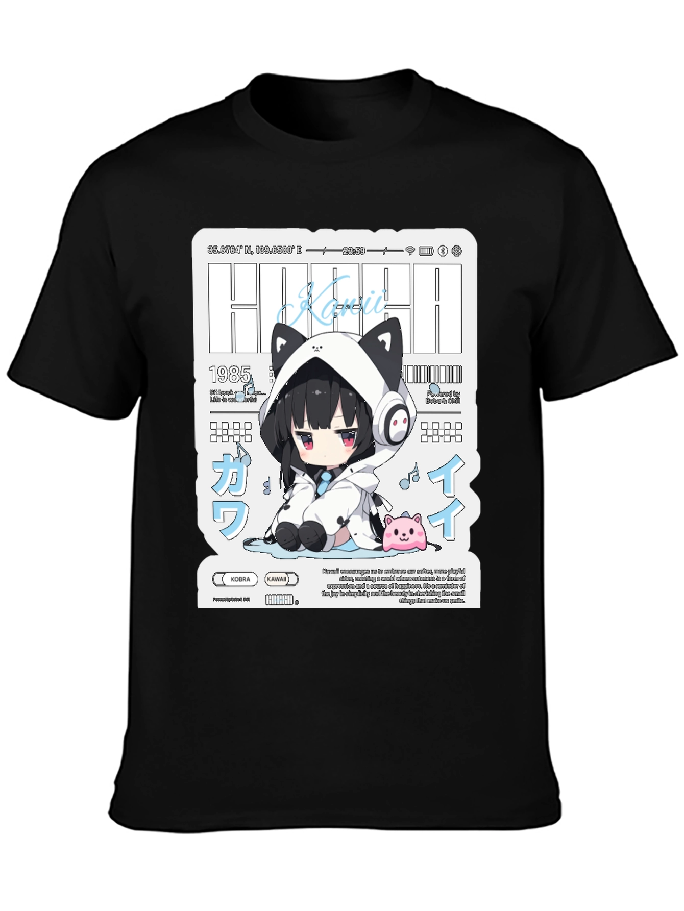 Kawaii Anime Girl Graphic T-Shirt - Unisex