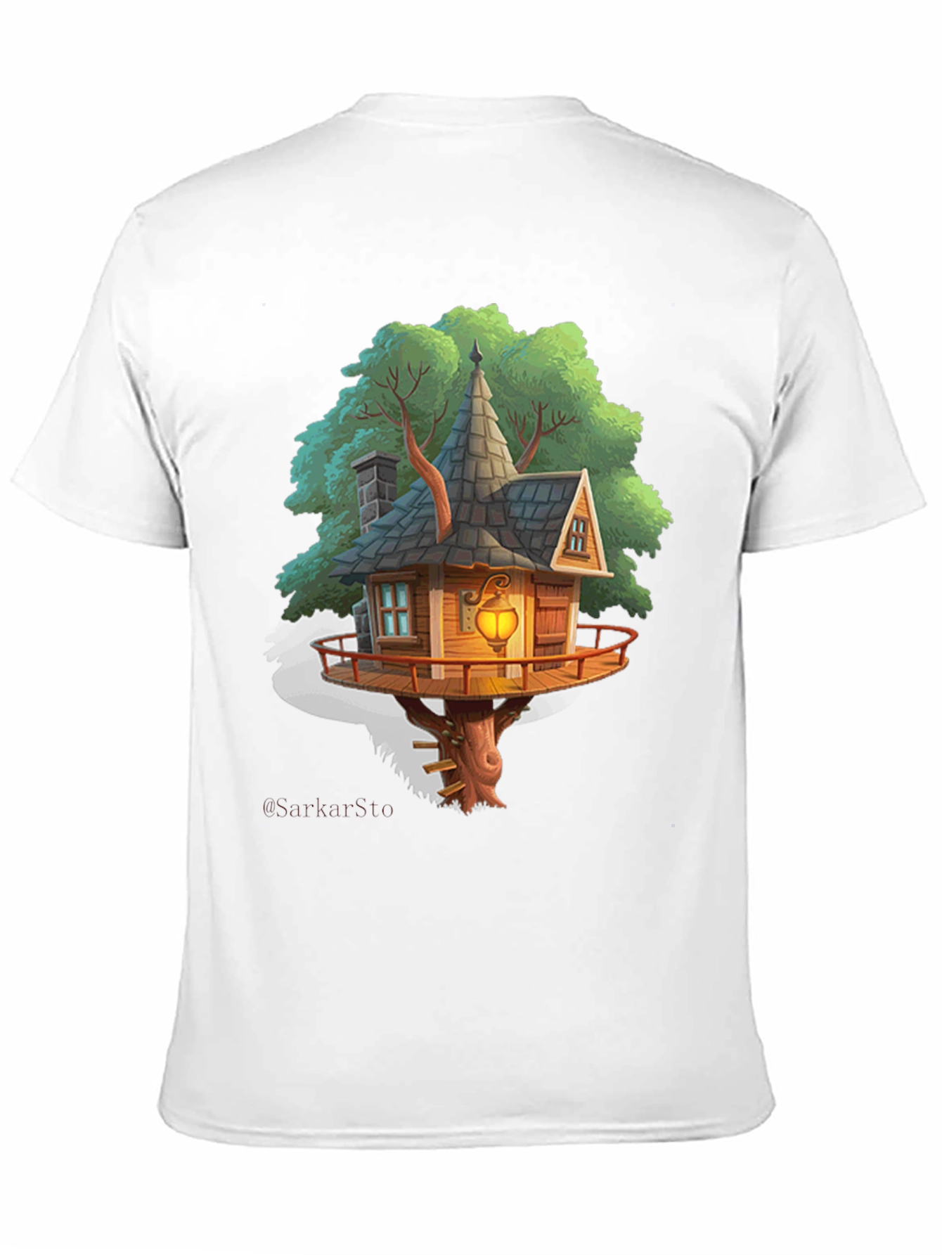 Whimsical Treehouse Graphic T-Shirt - Unique Design
