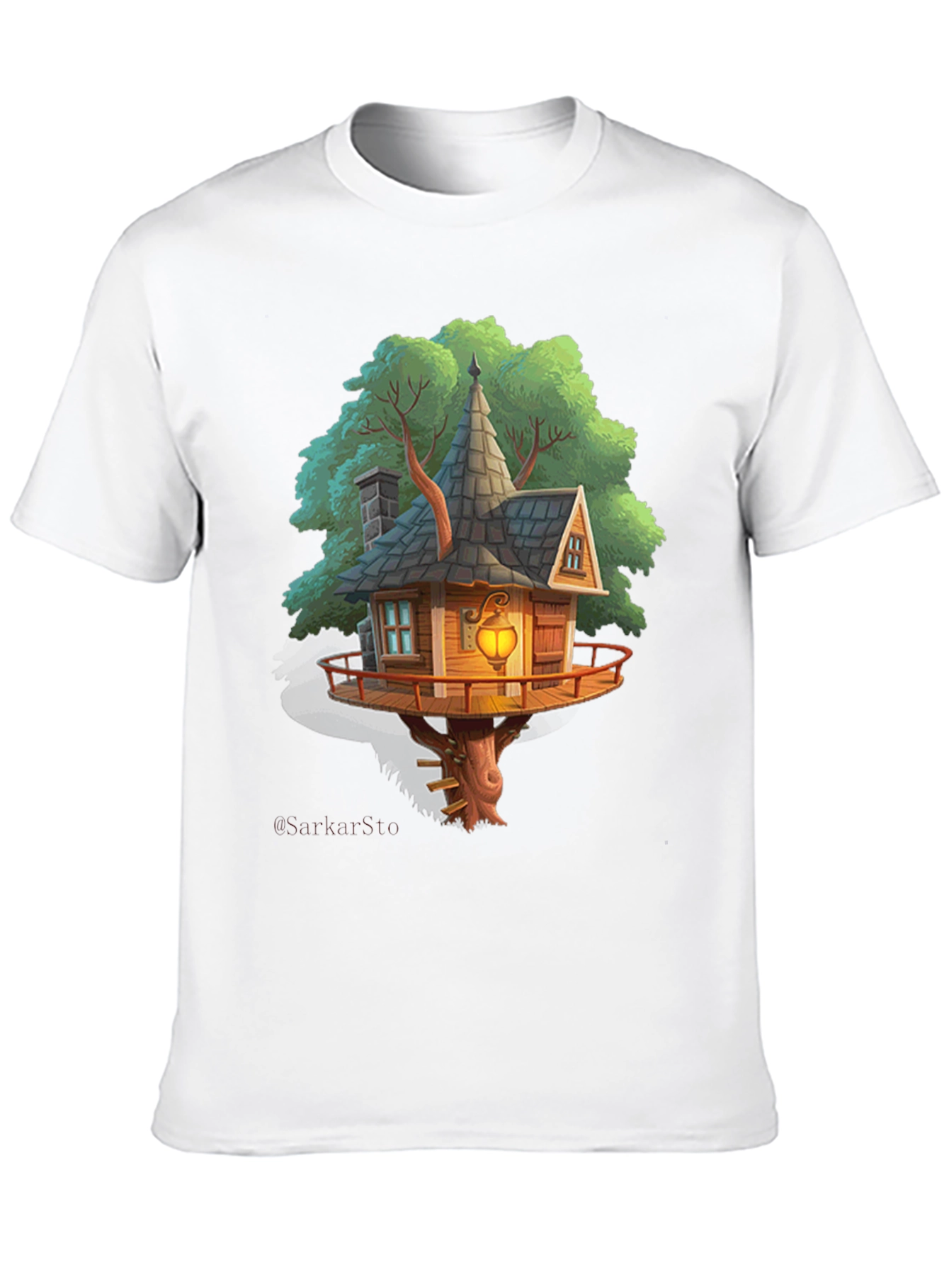 Whimsical Treehouse Graphic T-Shirt - Unique Design