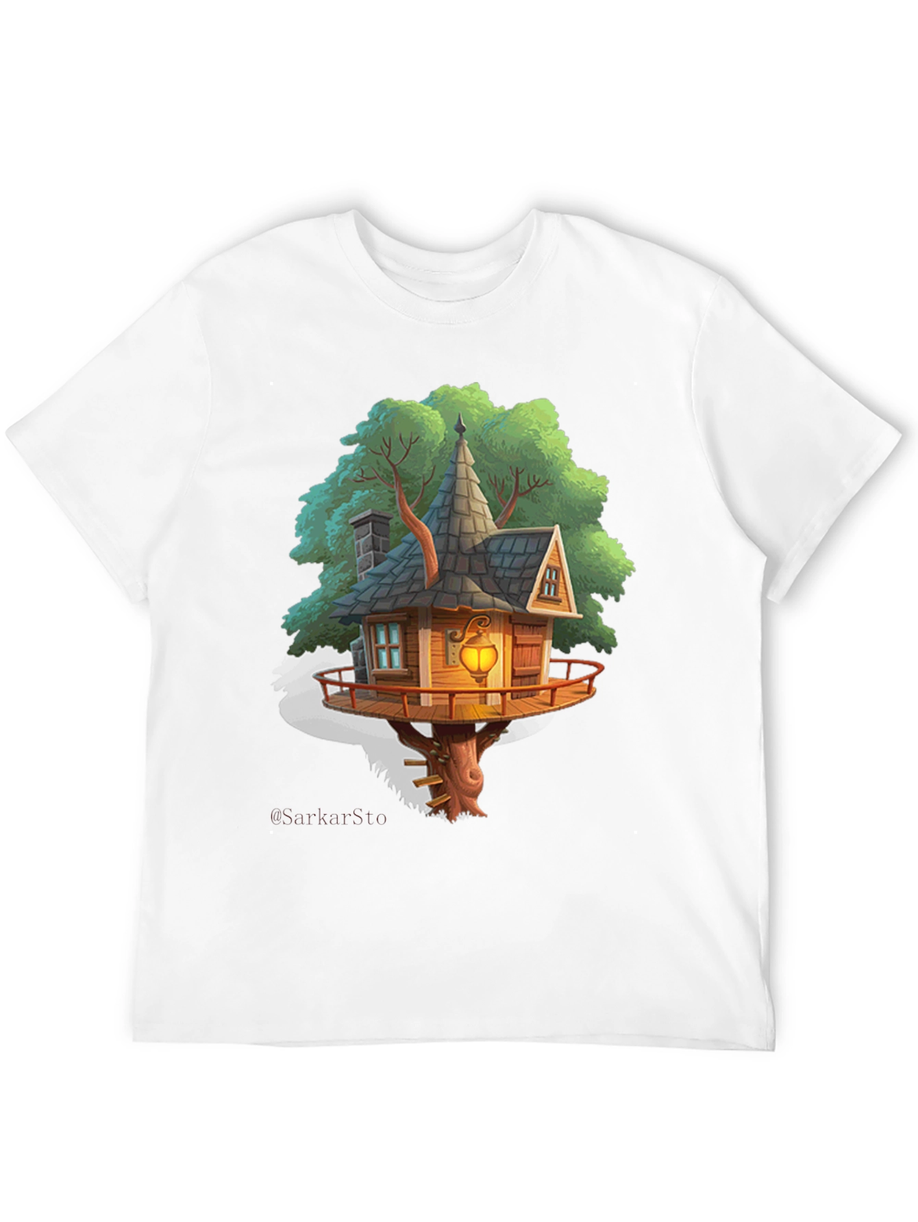 Whimsical Treehouse Graphic T-Shirt - Unique Design