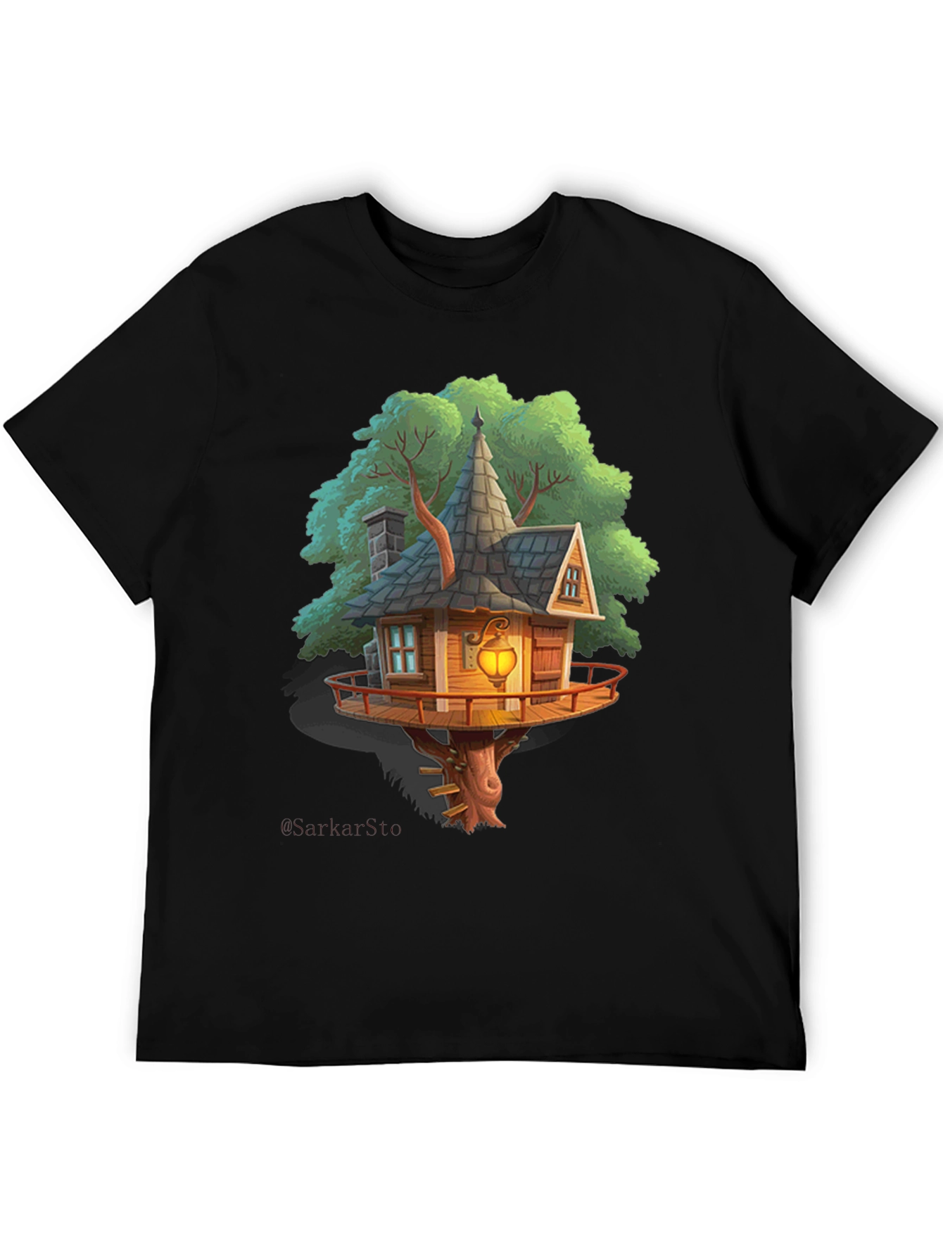 Whimsical Treehouse Graphic T-Shirt - Unique Design